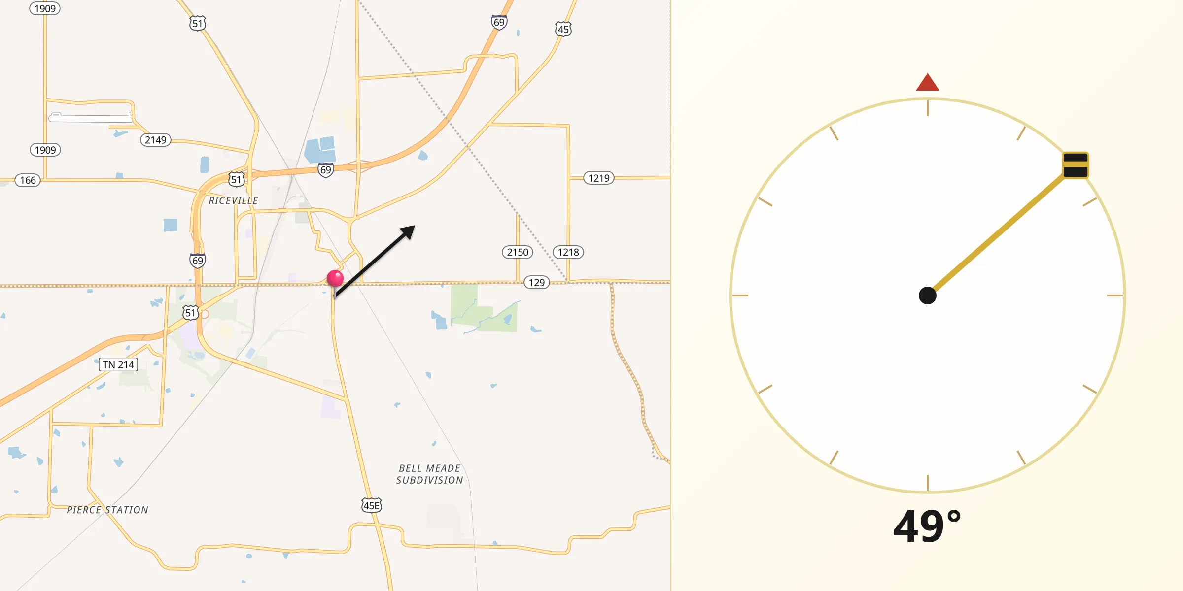 Qibla Direction from South Fulton