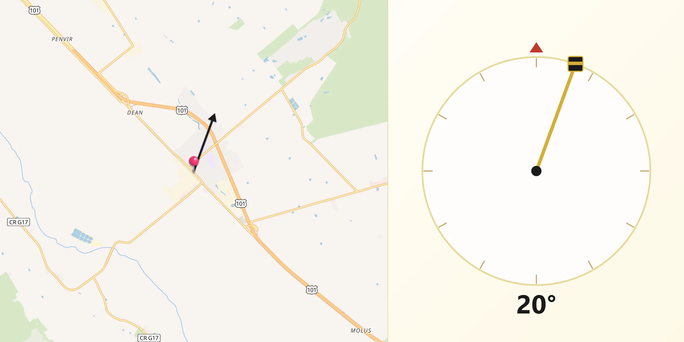 Qibla Direction from Gonzales