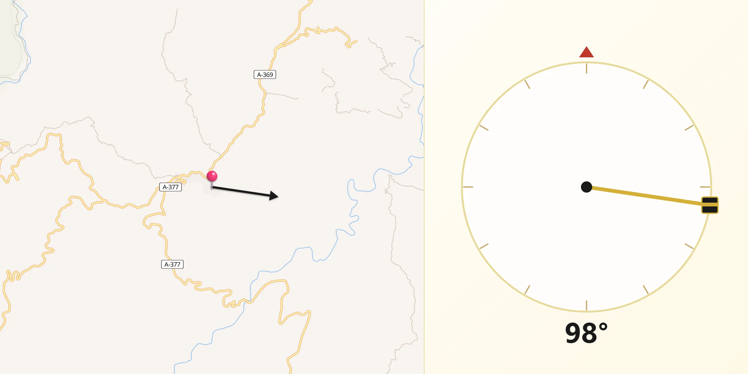 Dirección de la Qibla desde Gaucín