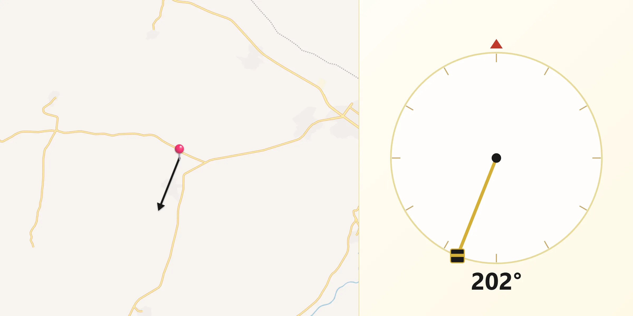 Direction vers la Qibla depuis Bukan