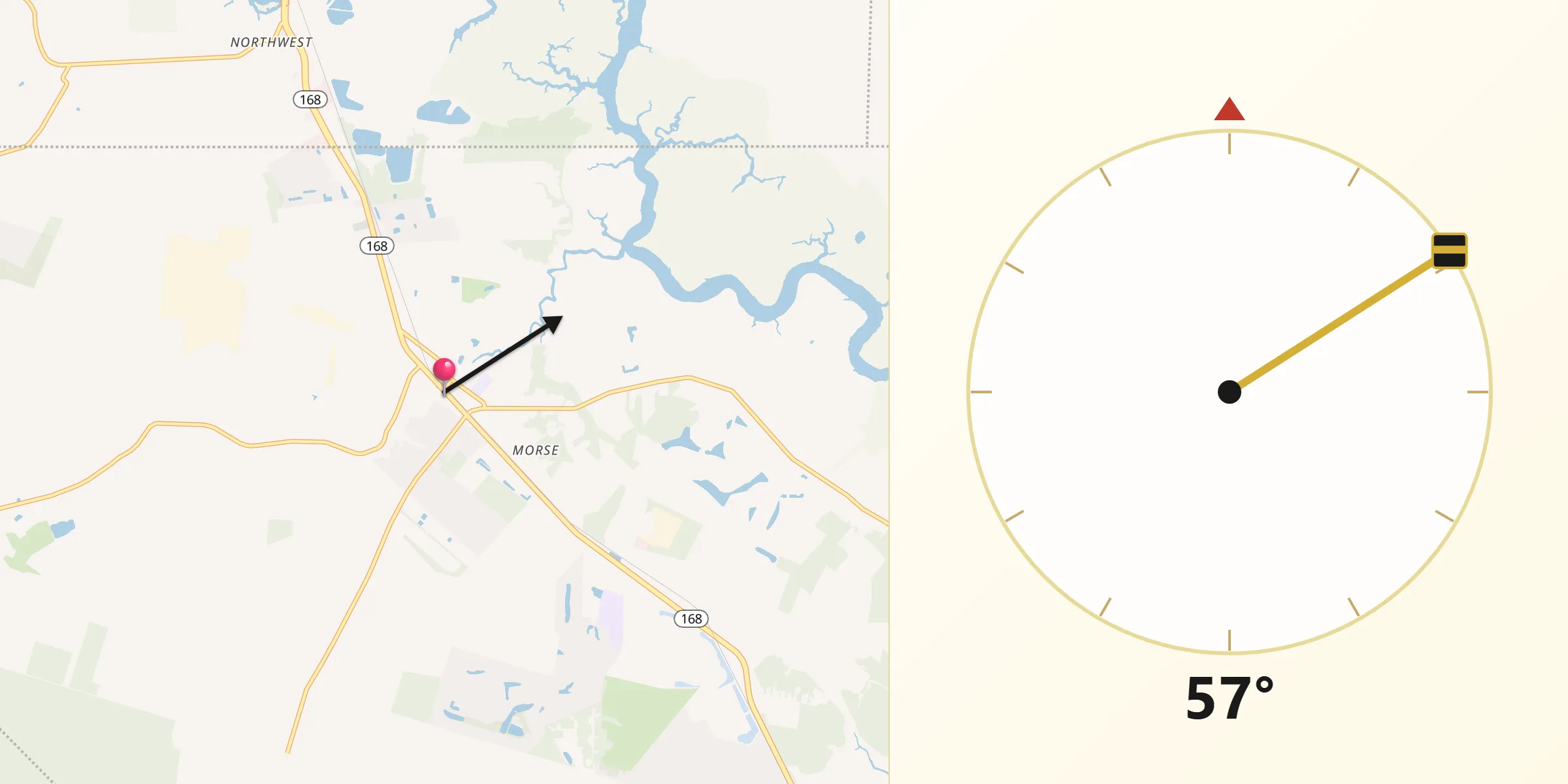 Qibla Direction from Moyock