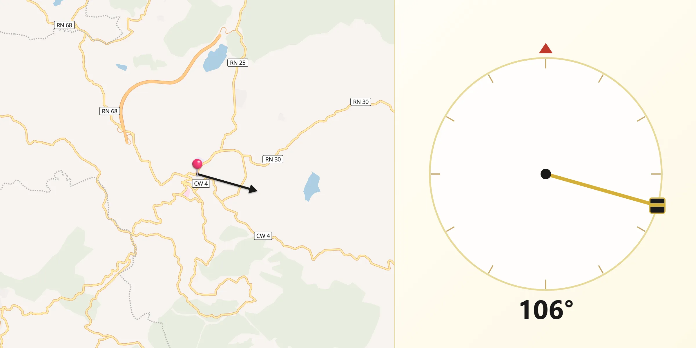 Direction vers la Qibla depuis Draa el Mizan