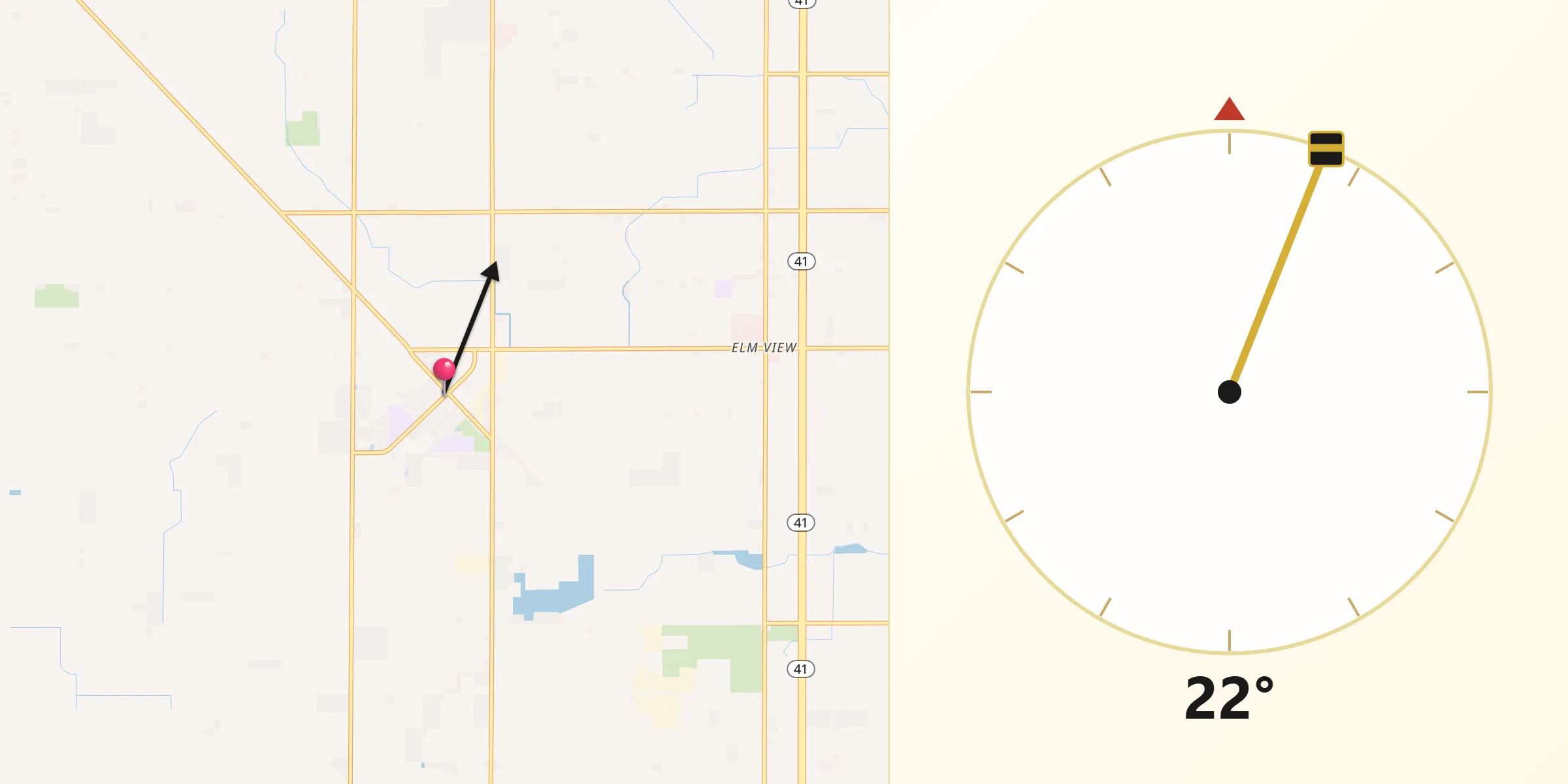 Qibla Direction from Caruthers