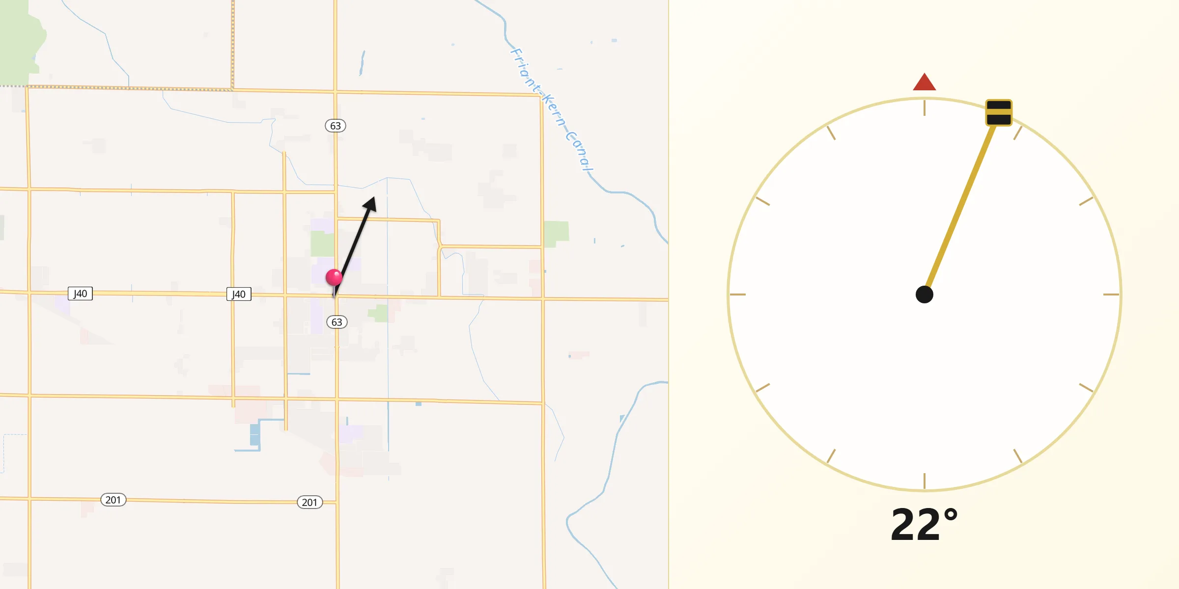 Qibla Direction from Orosi