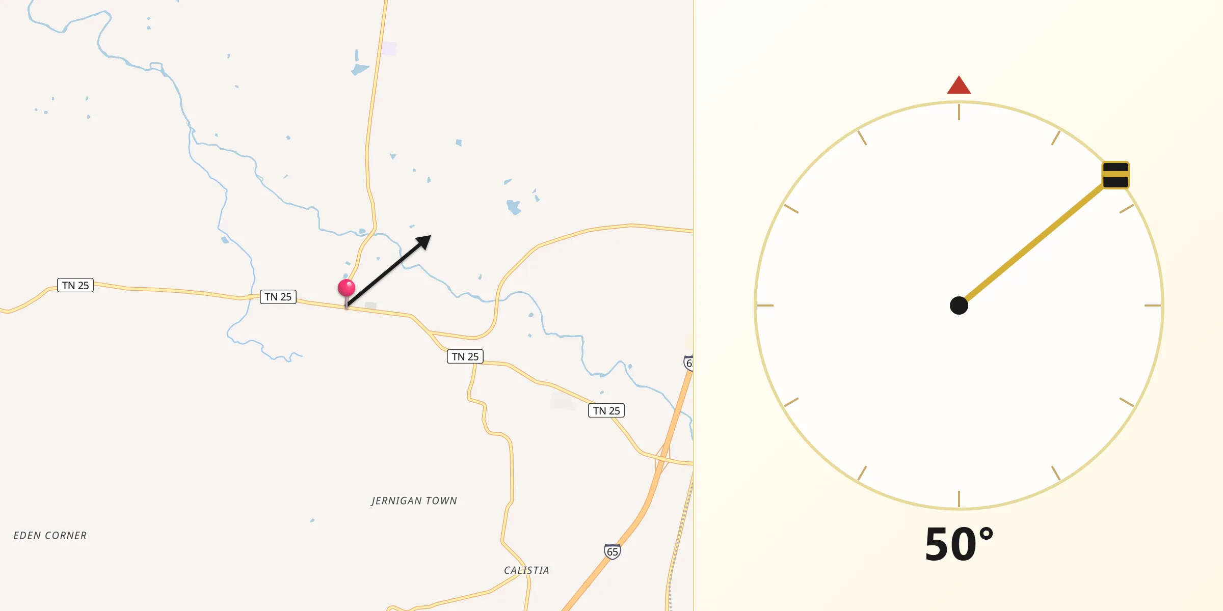 Qibla Direction from Cross Plains