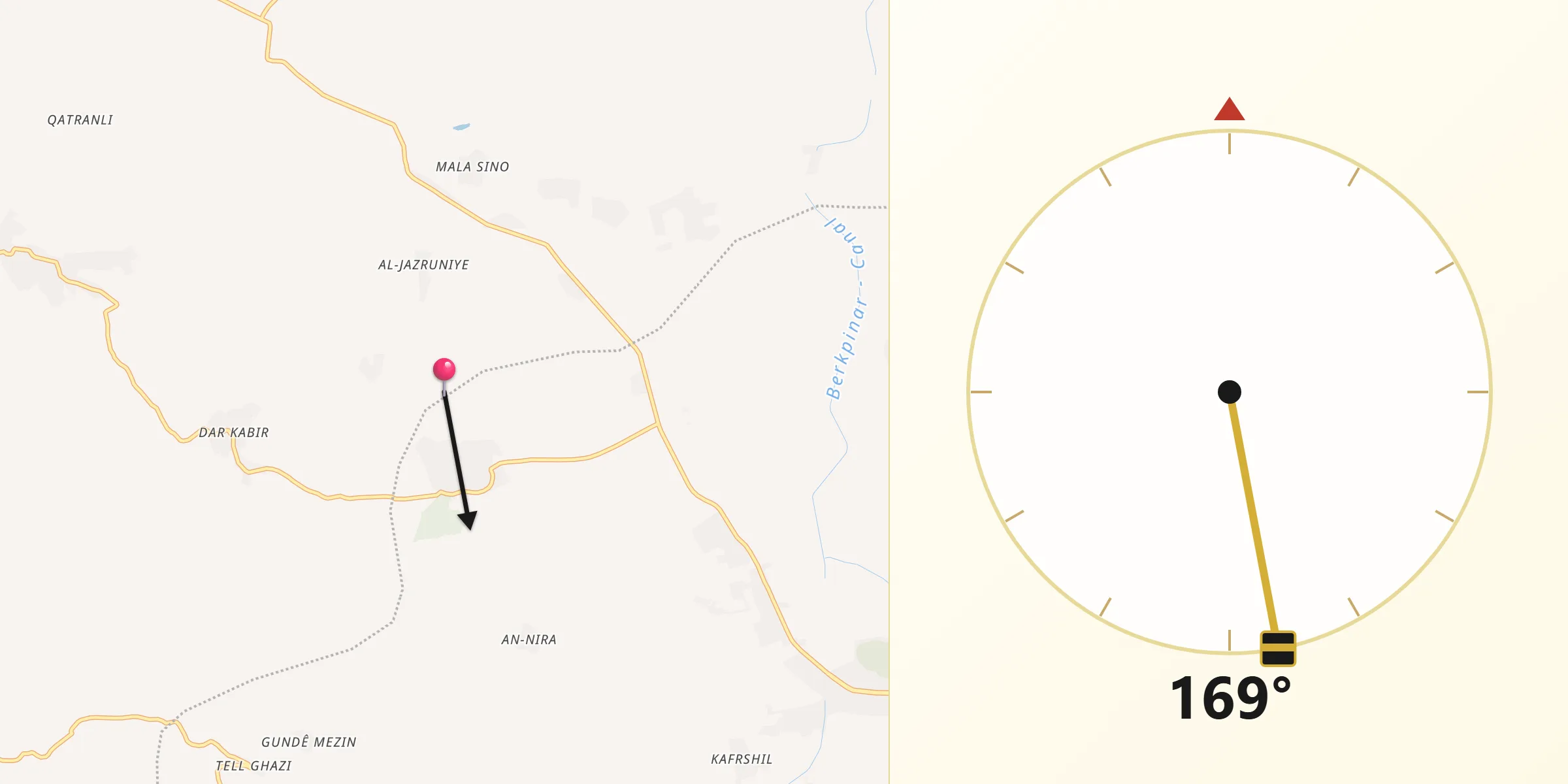 اتجاه القبلة من عفرين