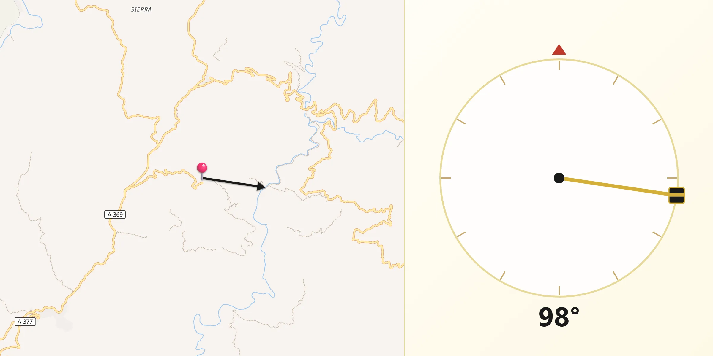 Dirección de la Qibla desde Benarrabá