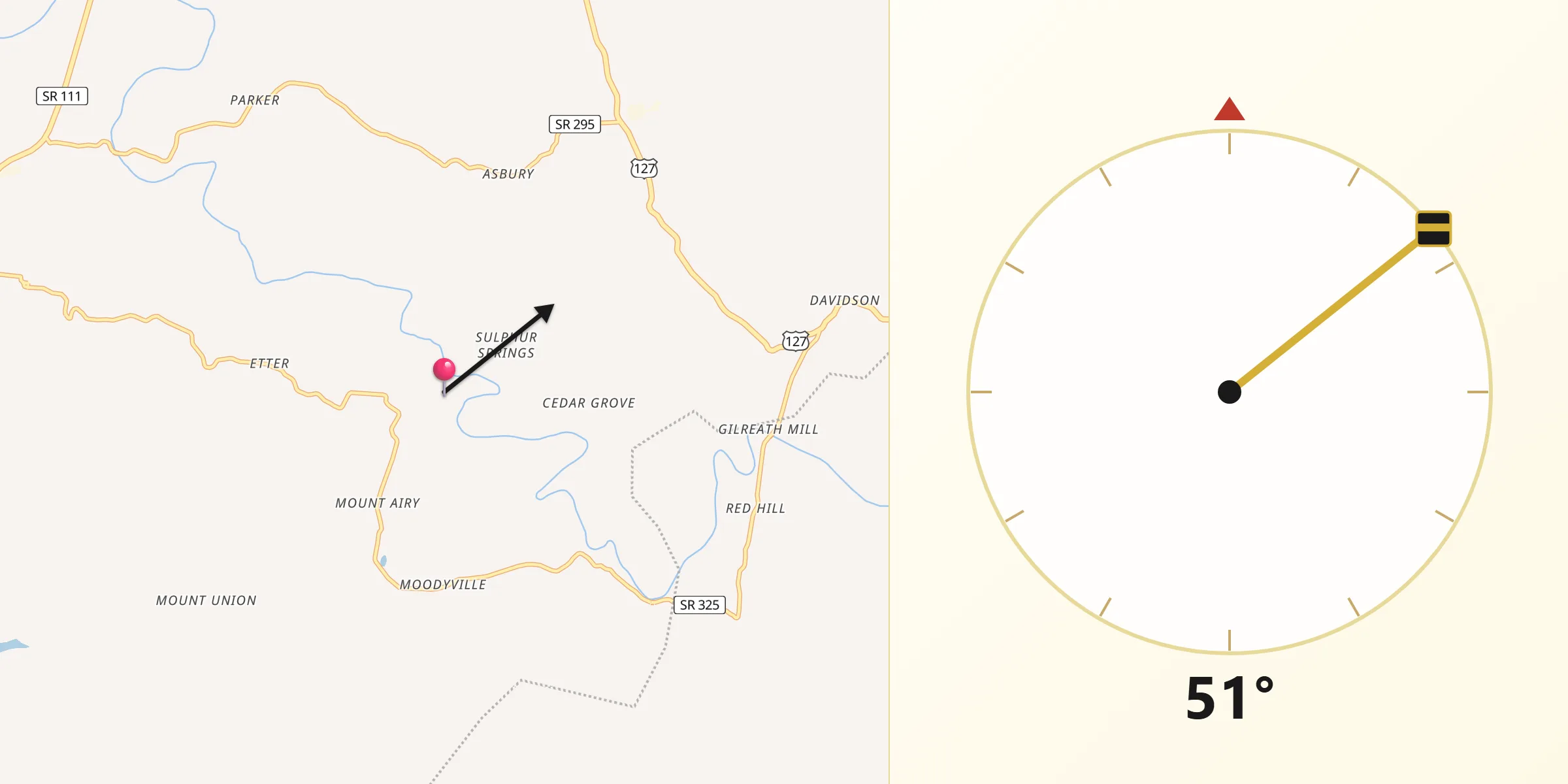 Qibla Direction from Pickett