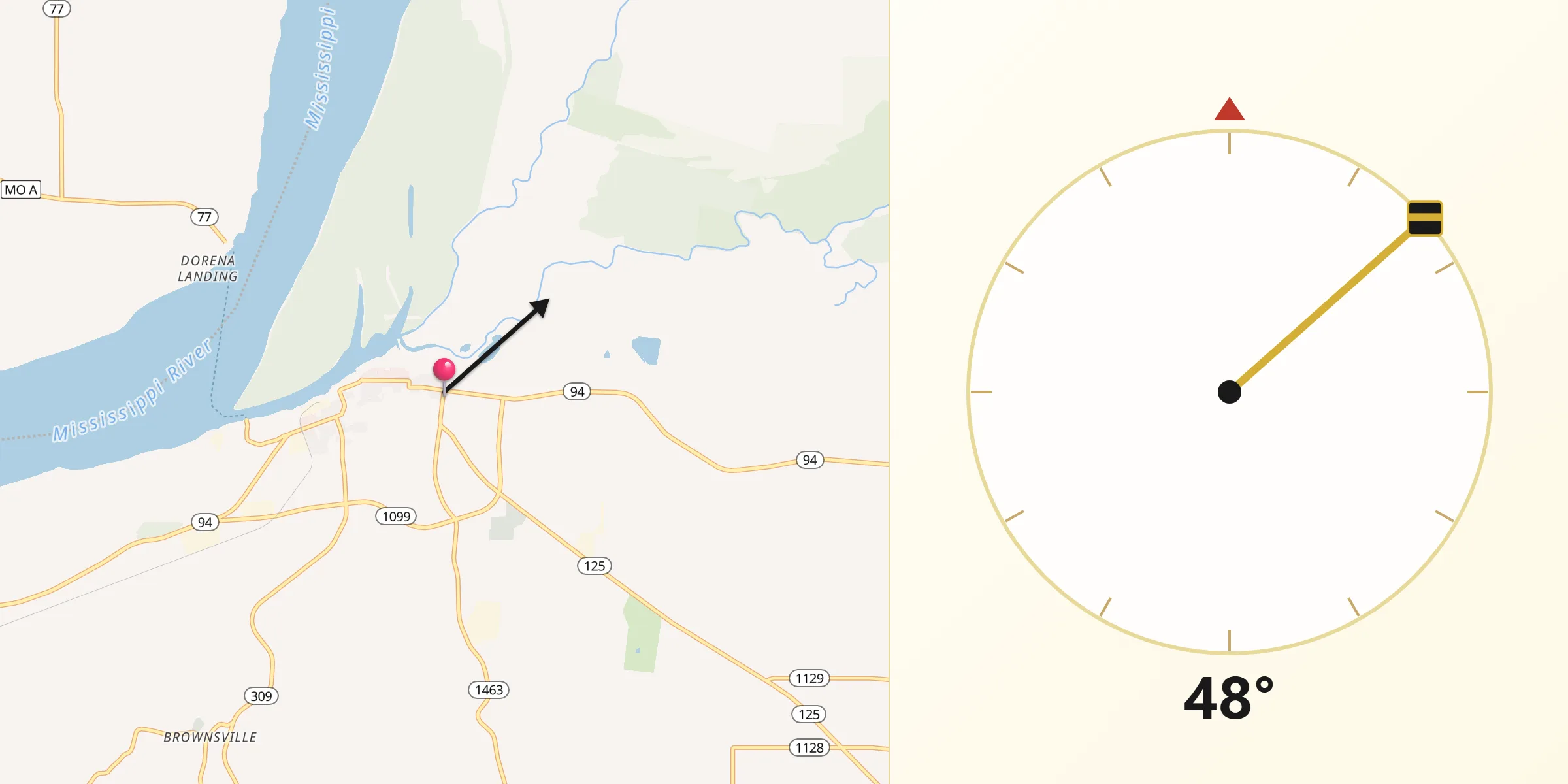 Qibla Direction from Hickman