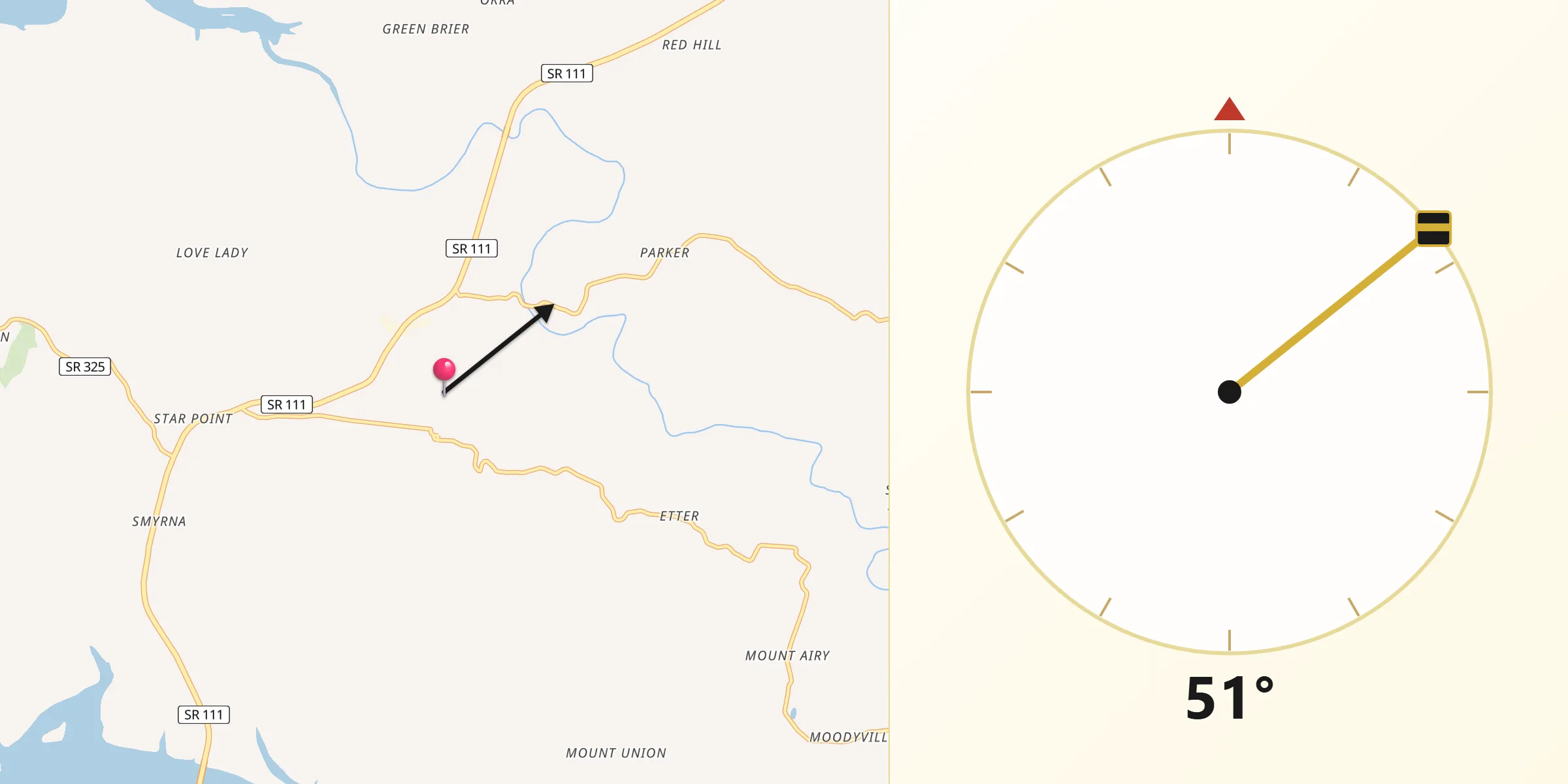 Qibla Direction from Byrdstown