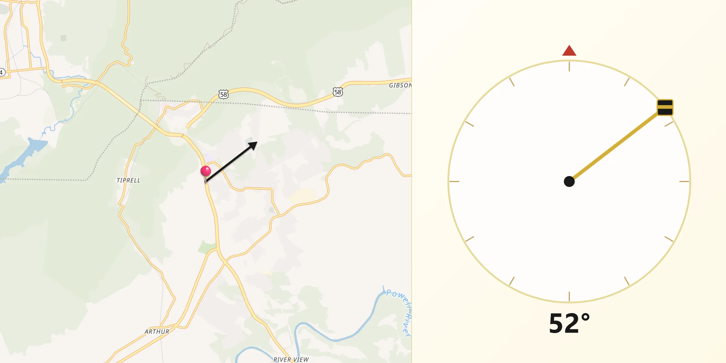 Qibla Direction from Harrogate