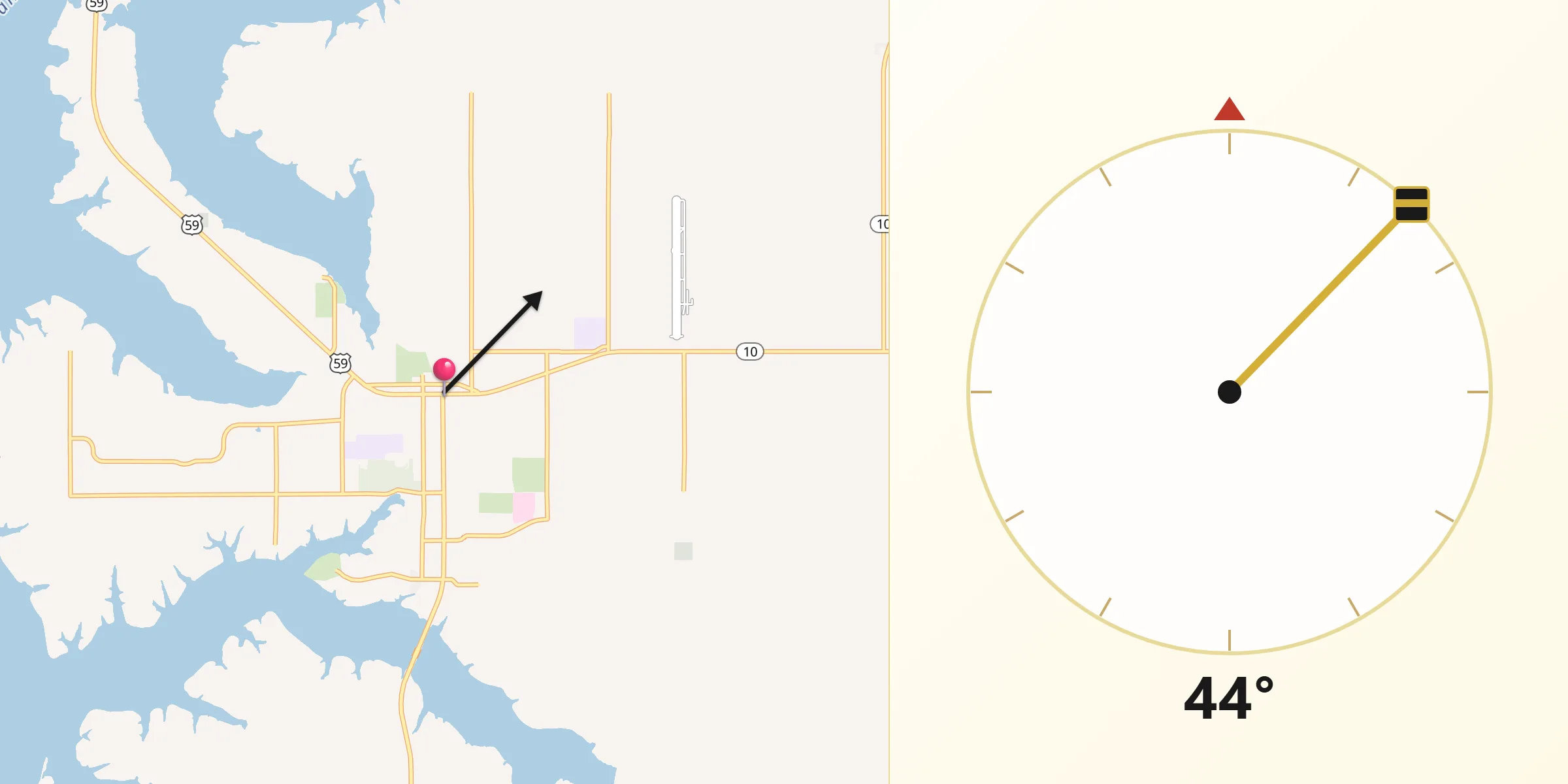 Qibla Direction from Grove