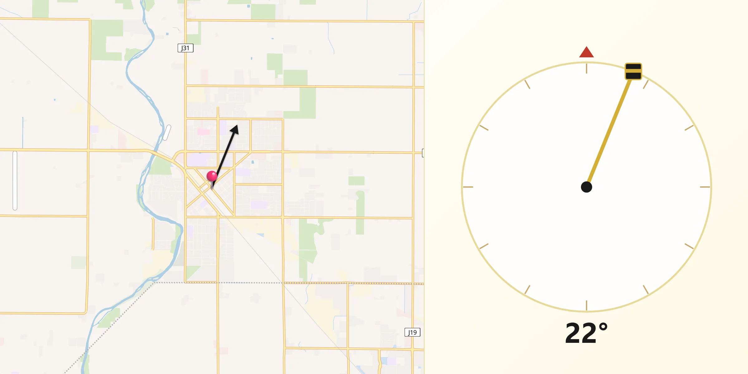 Qibla Direction from Reedley