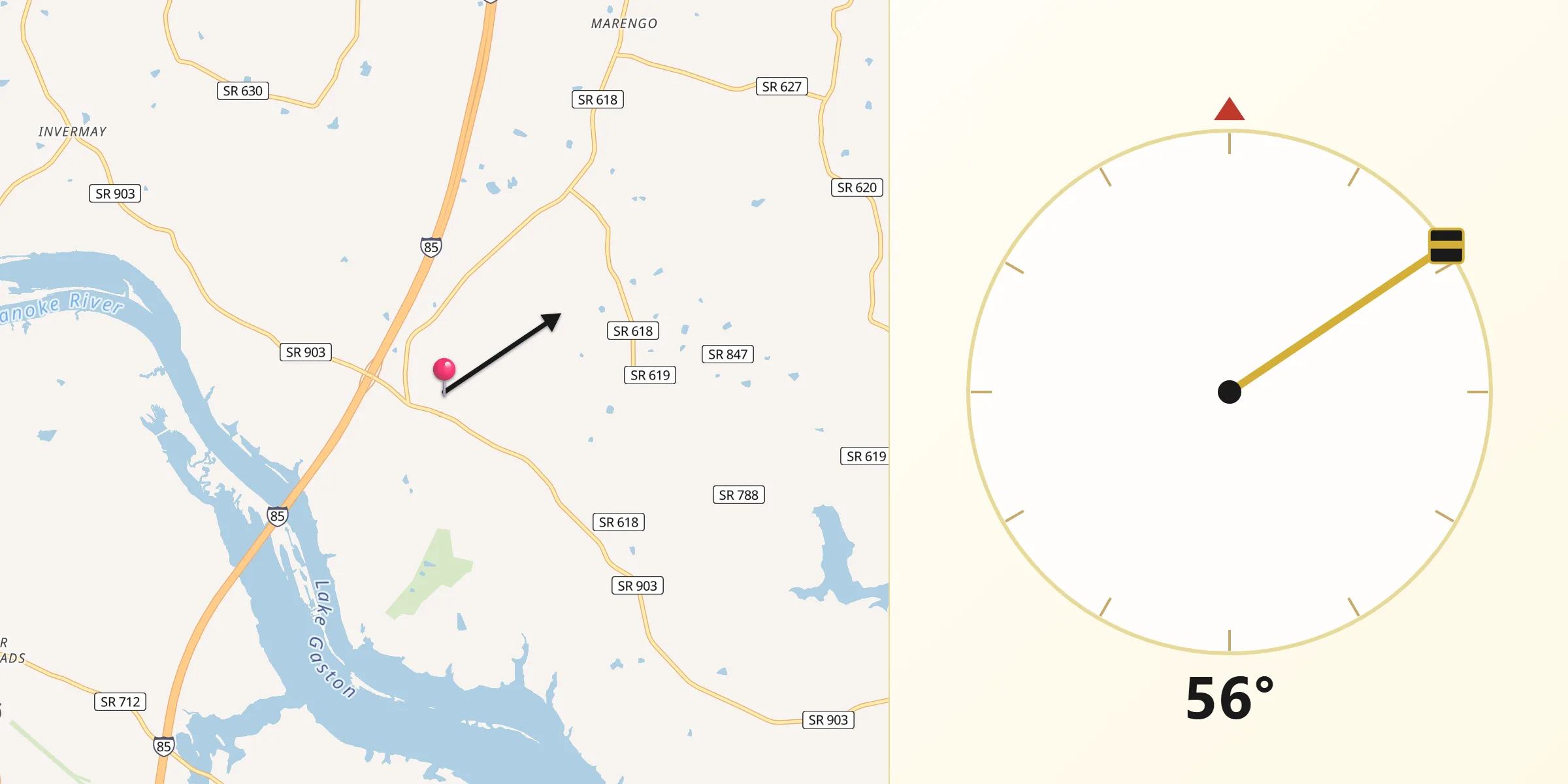 Qibla Direction from Bracey