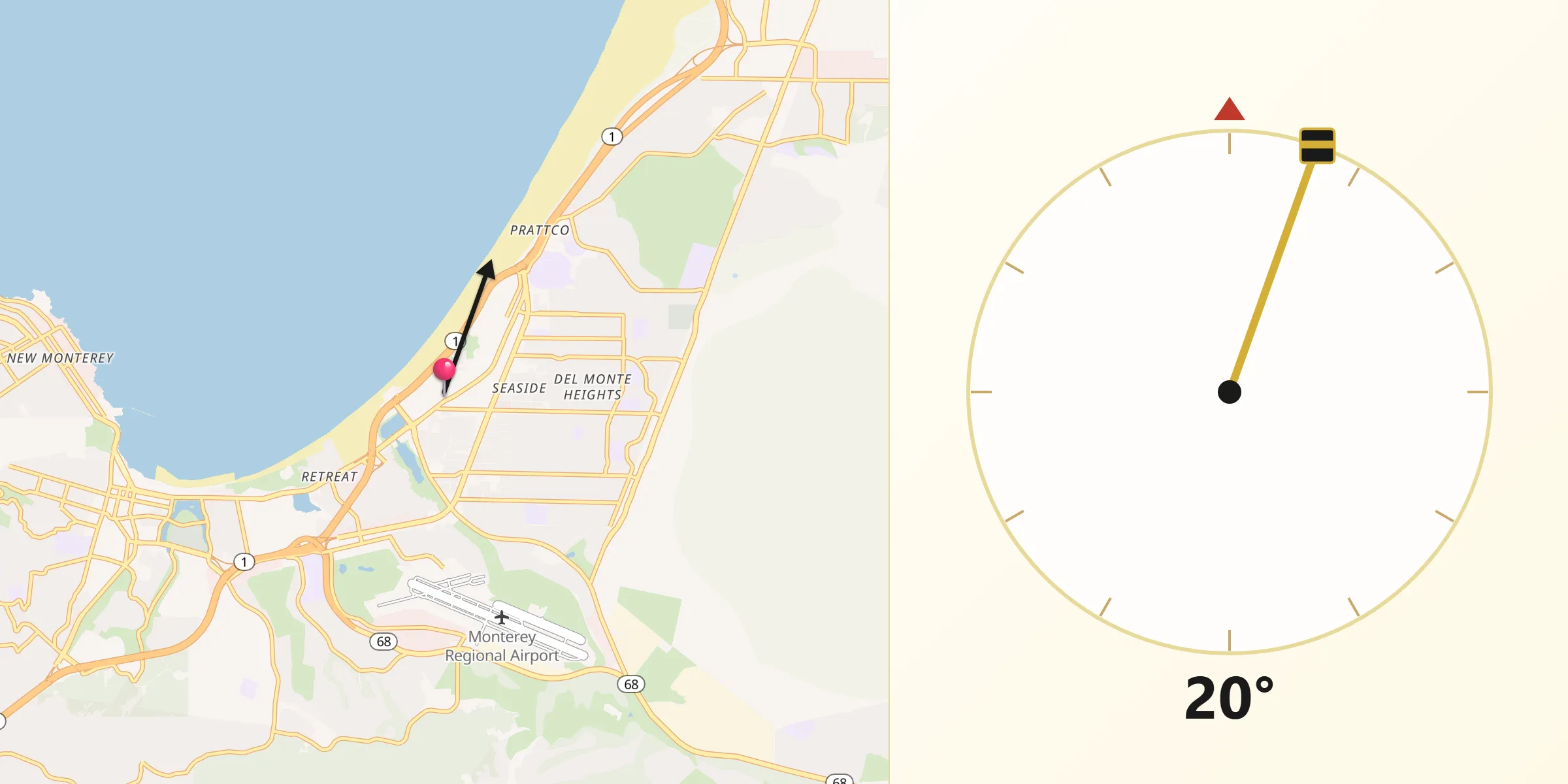 Qibla Direction from Seaside