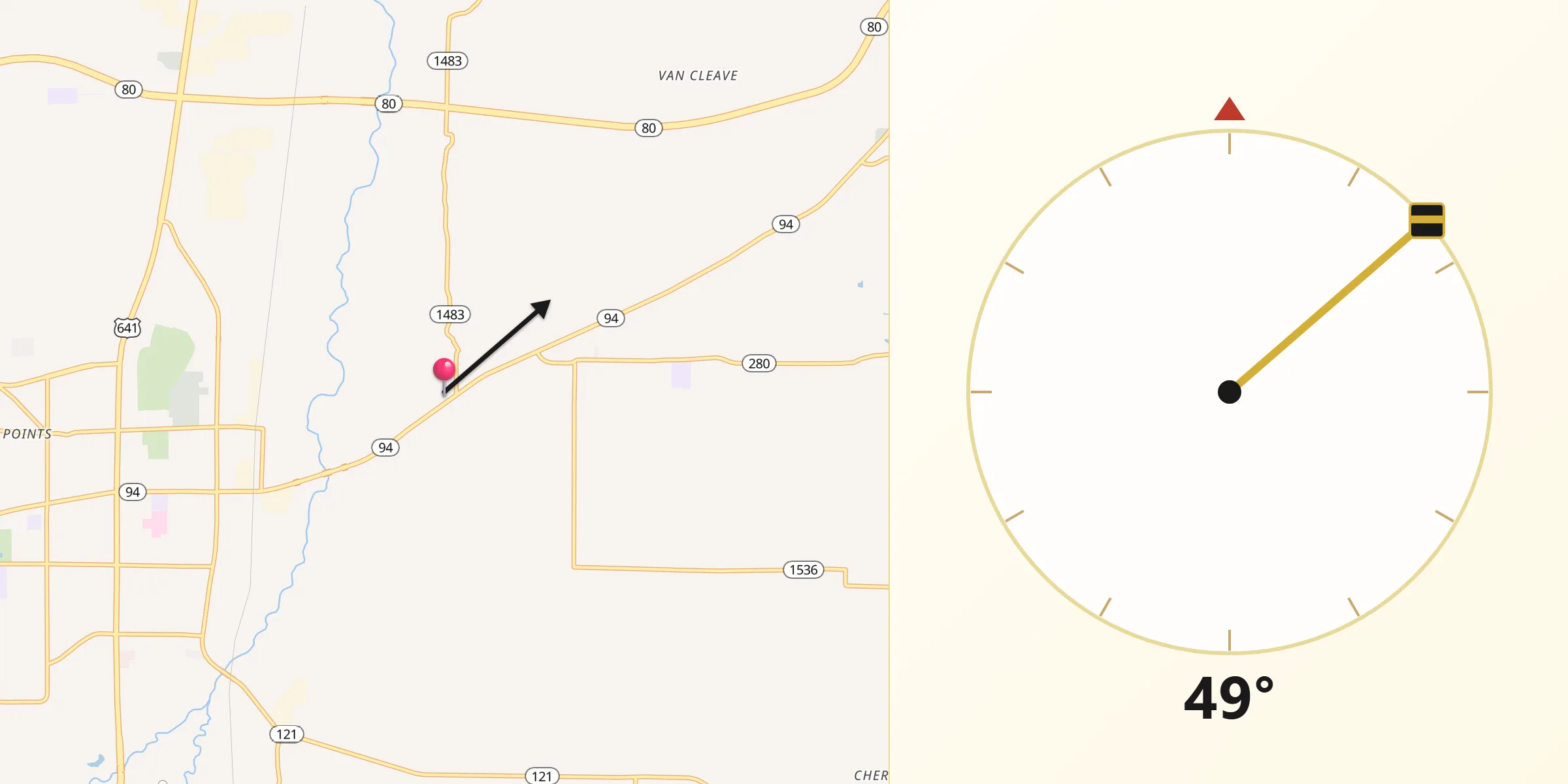 Qibla Direction from Calloway