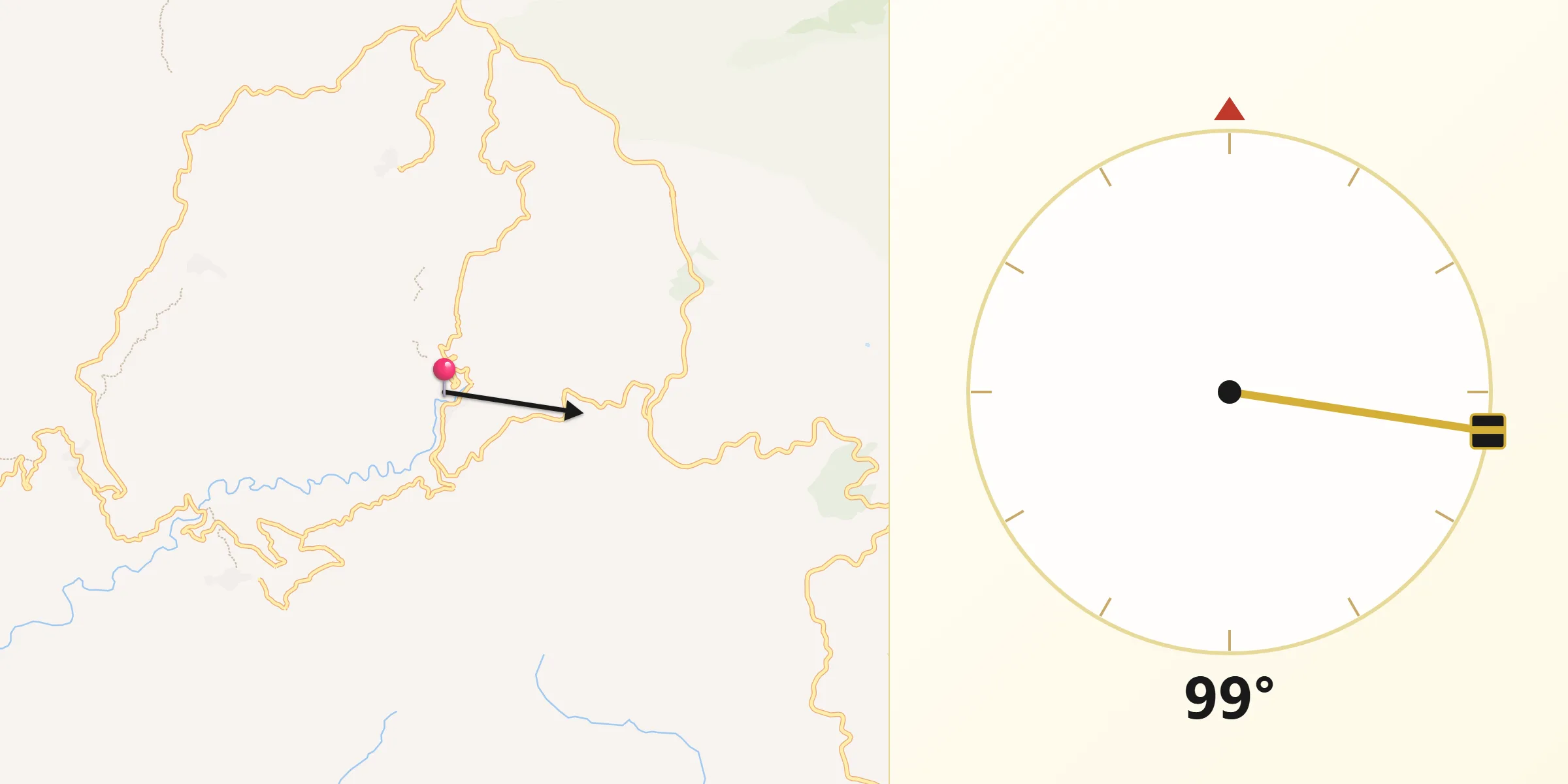 Dirección de la Qibla desde Igualeja