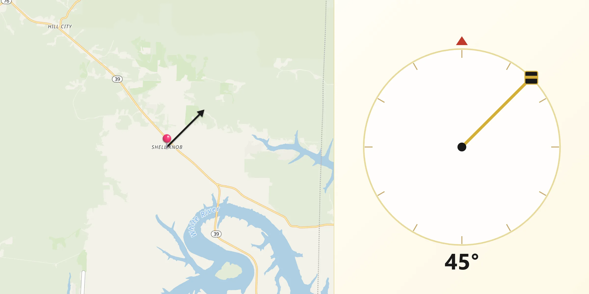Qibla Direction from Shell Knob