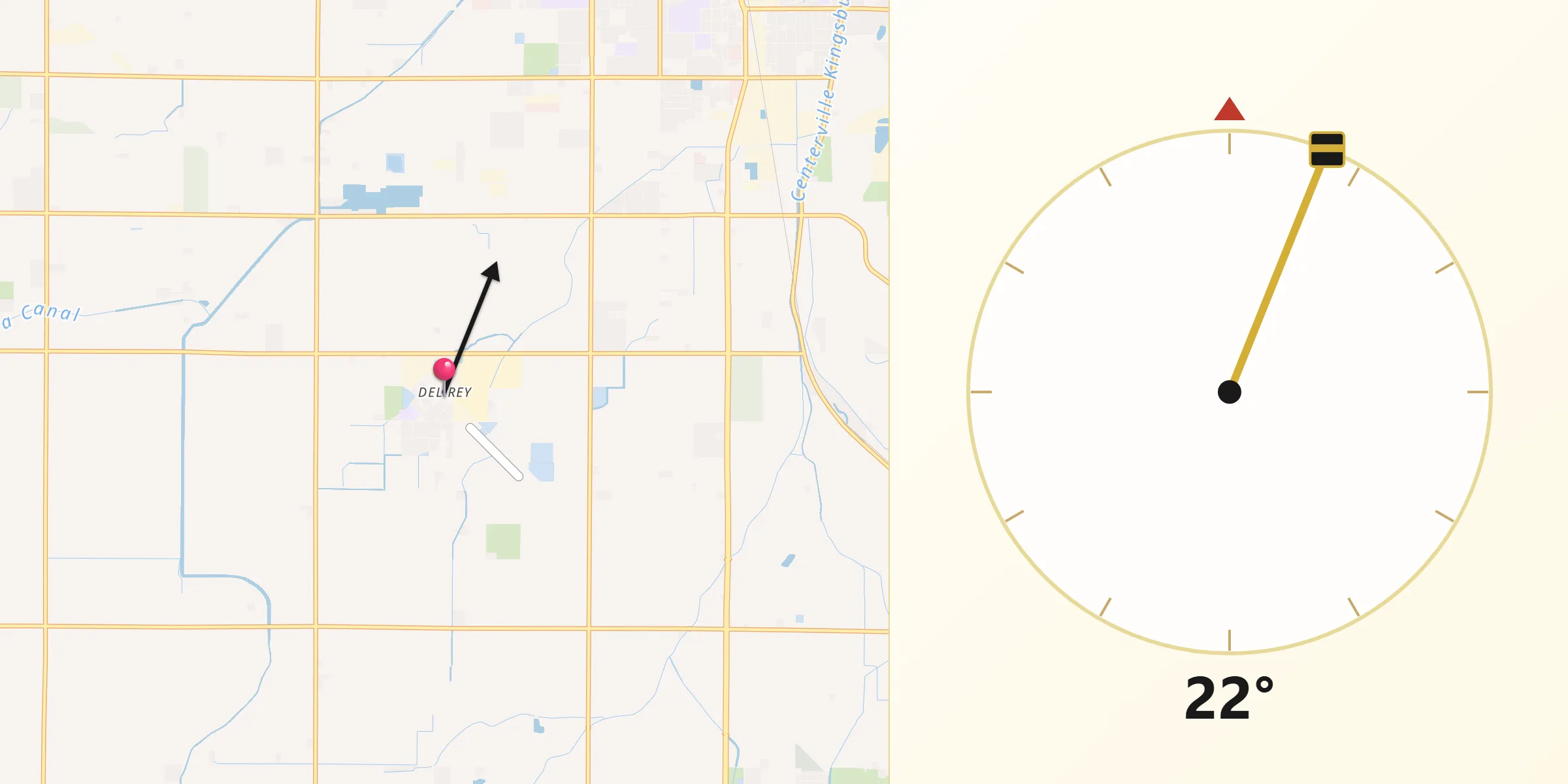 Qibla Direction from Del Rey