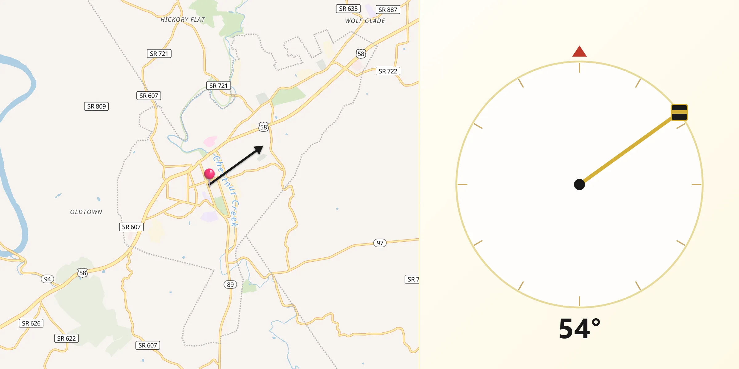 Qibla Direction from Galax
