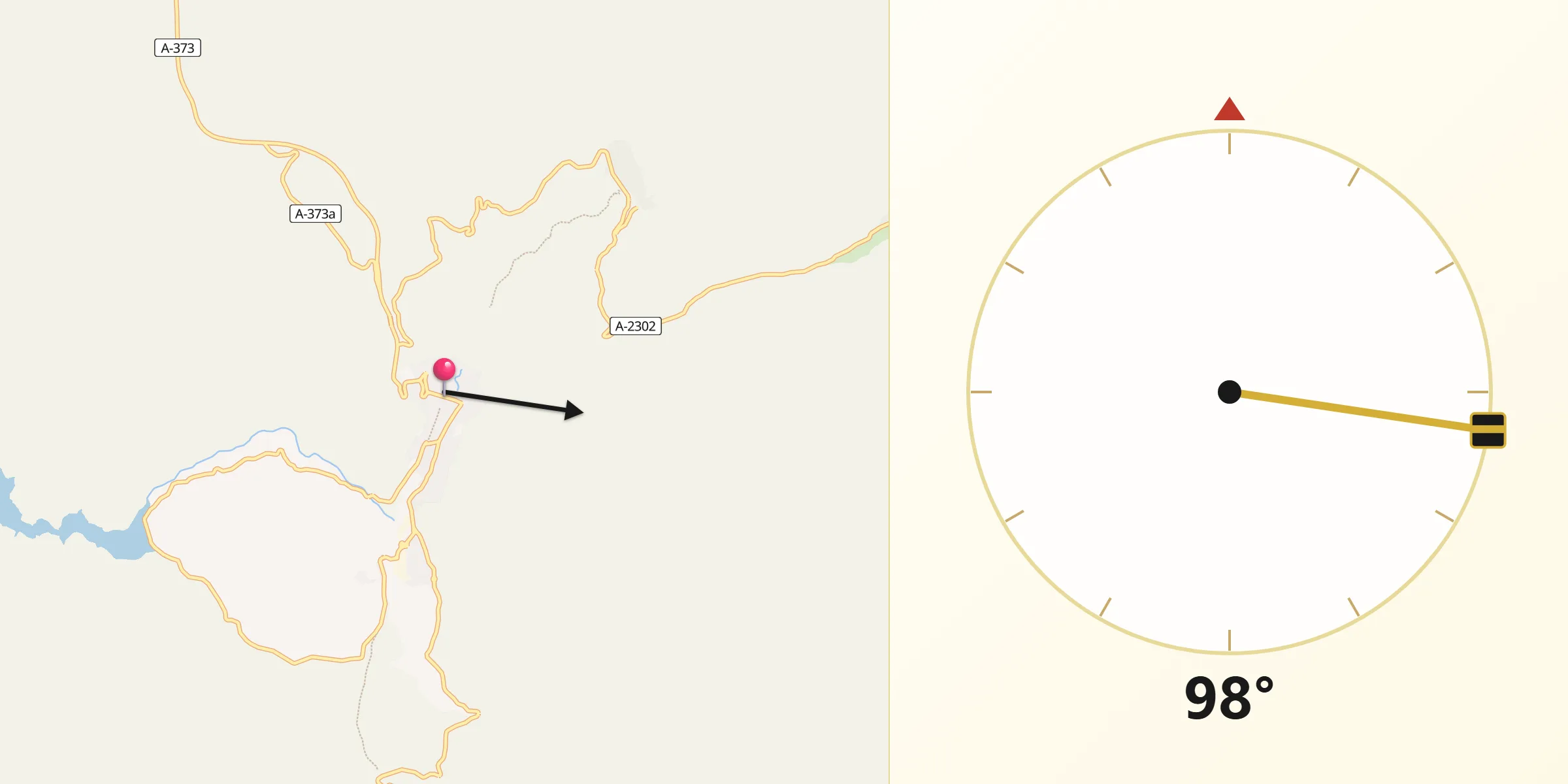 Dirección de la Qibla desde Ubrique