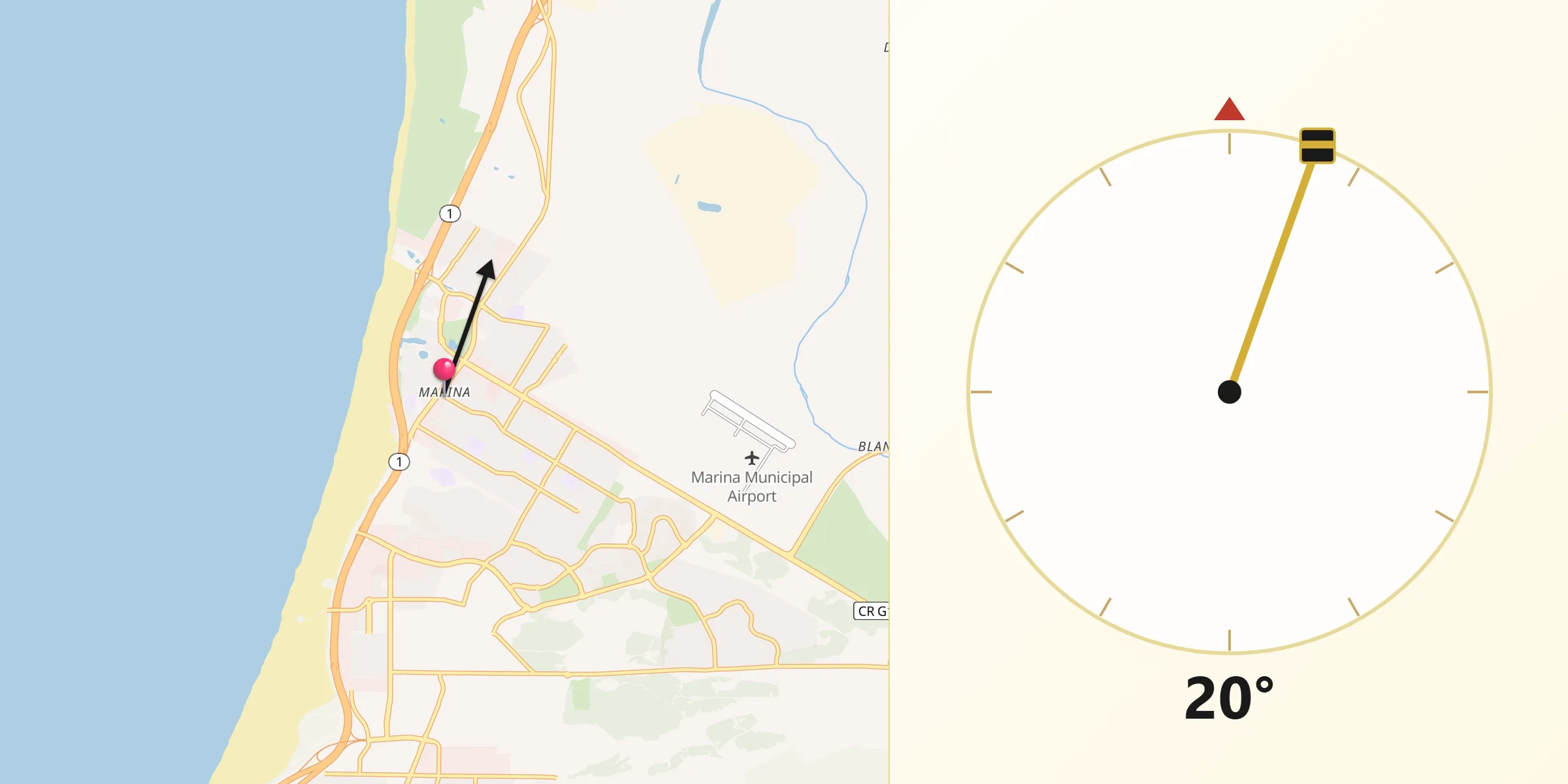 Qibla Direction from Marina