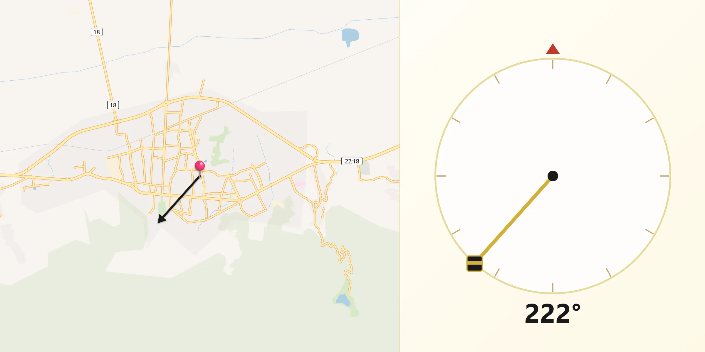Direction vers la Qibla depuis Behshahr