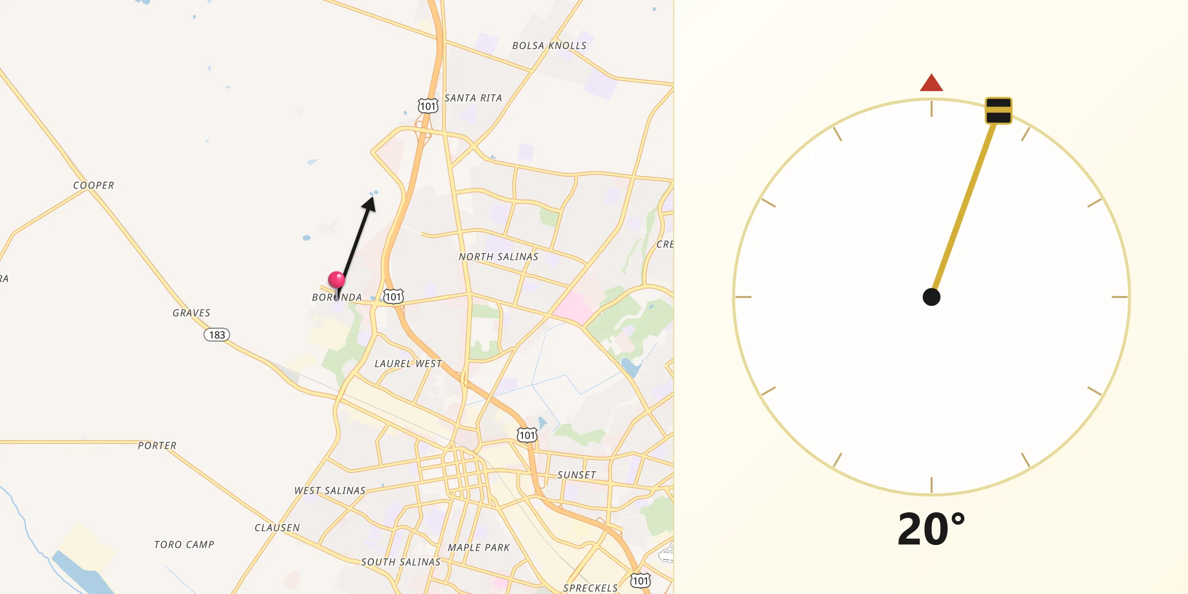 Qibla Direction from Boronda