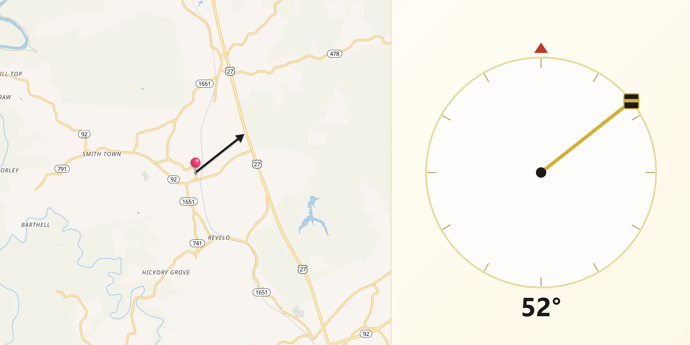 Qibla Direction from Stearns