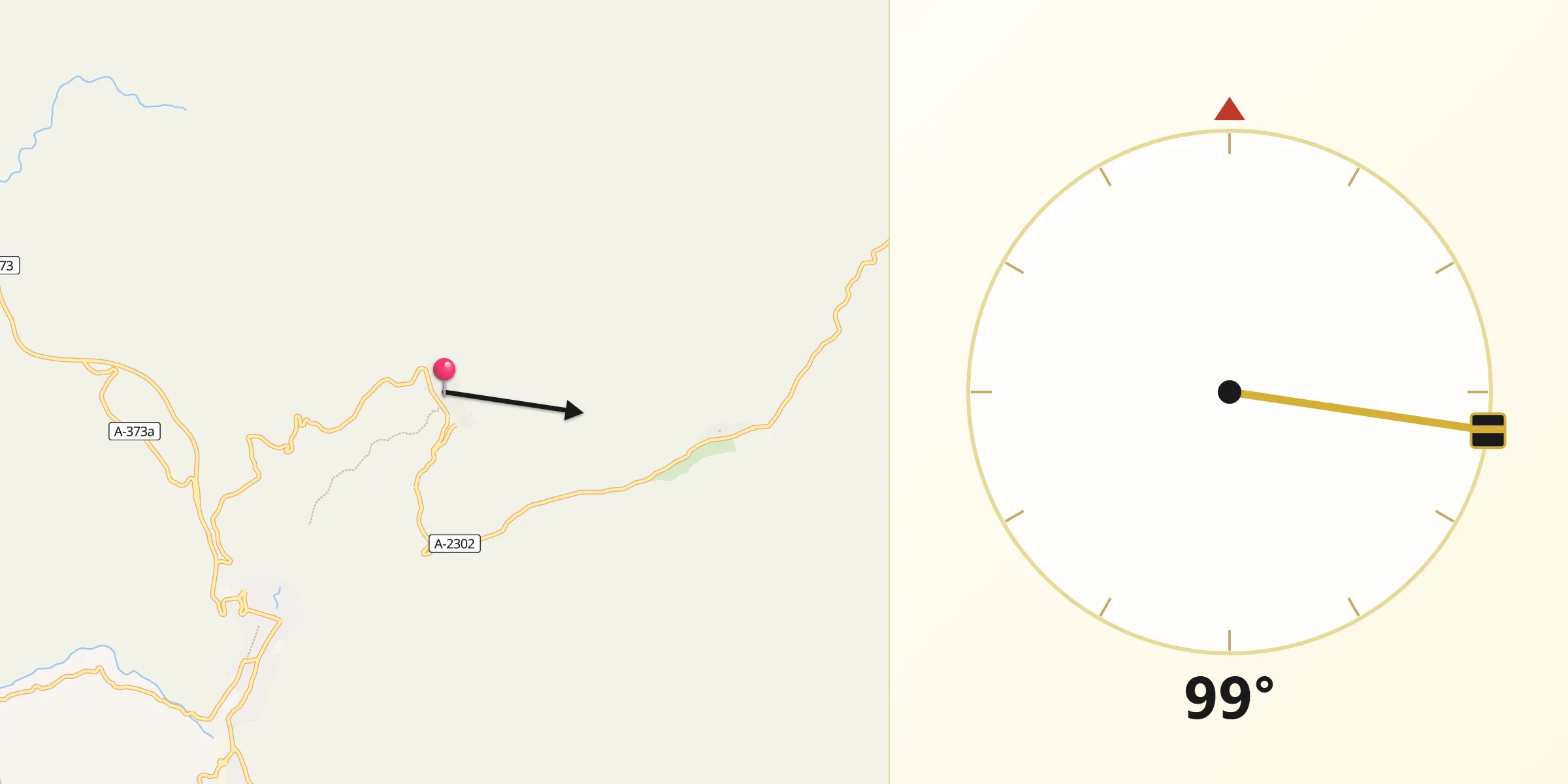 Dirección de la Qibla desde Benaocaz