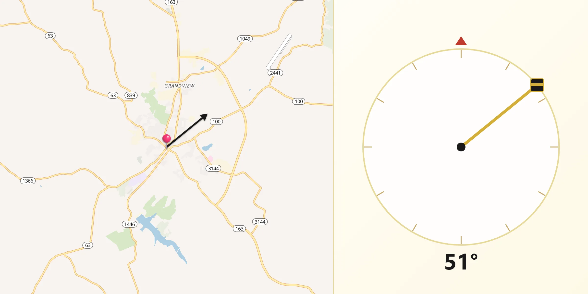 Qibla Direction from Tompkinsville