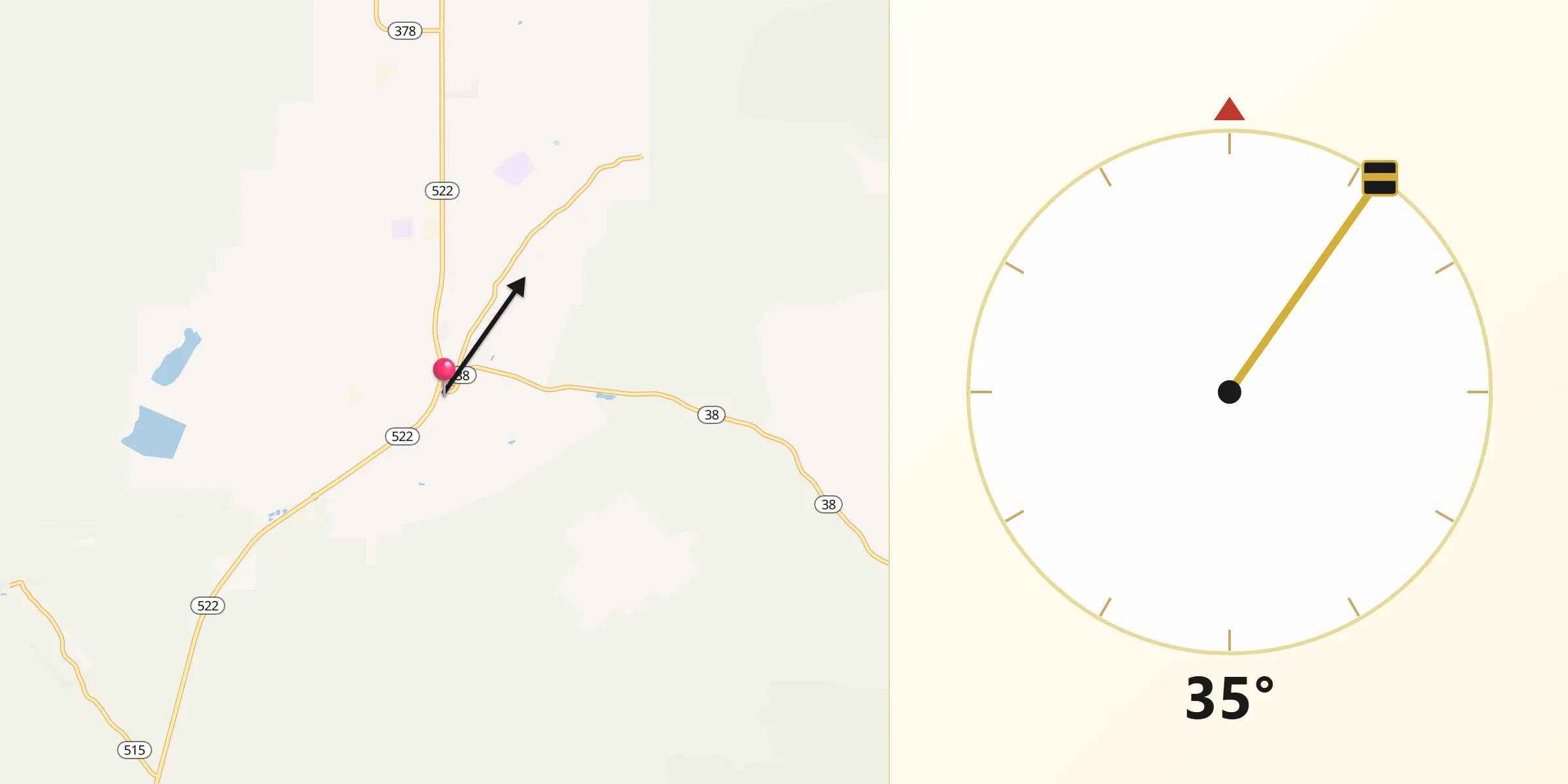 Qibla Direction from Questa
