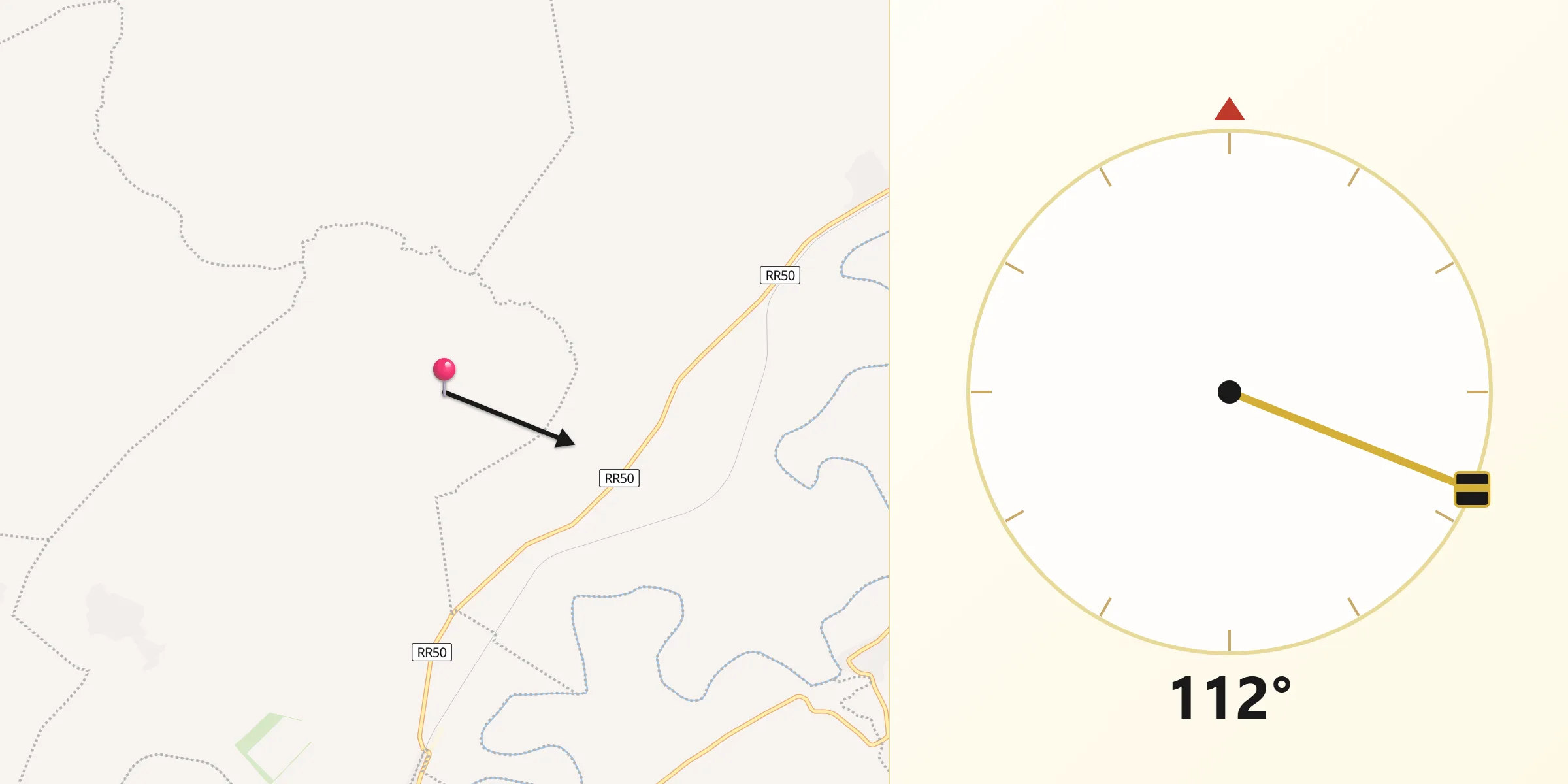 Direction vers la Qibla depuis Medjez el Bab
