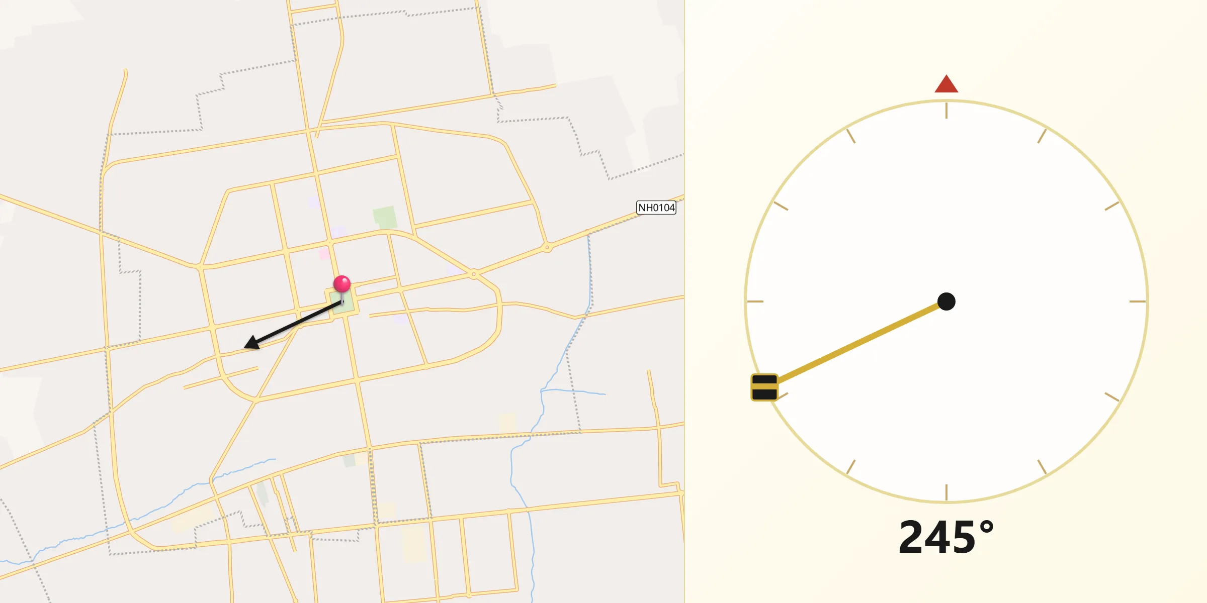 Direction vers la Qibla depuis Mazār-e Sharīf