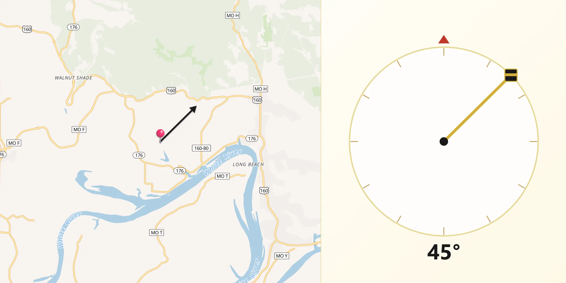 Qibla Direction from Merriam Woods