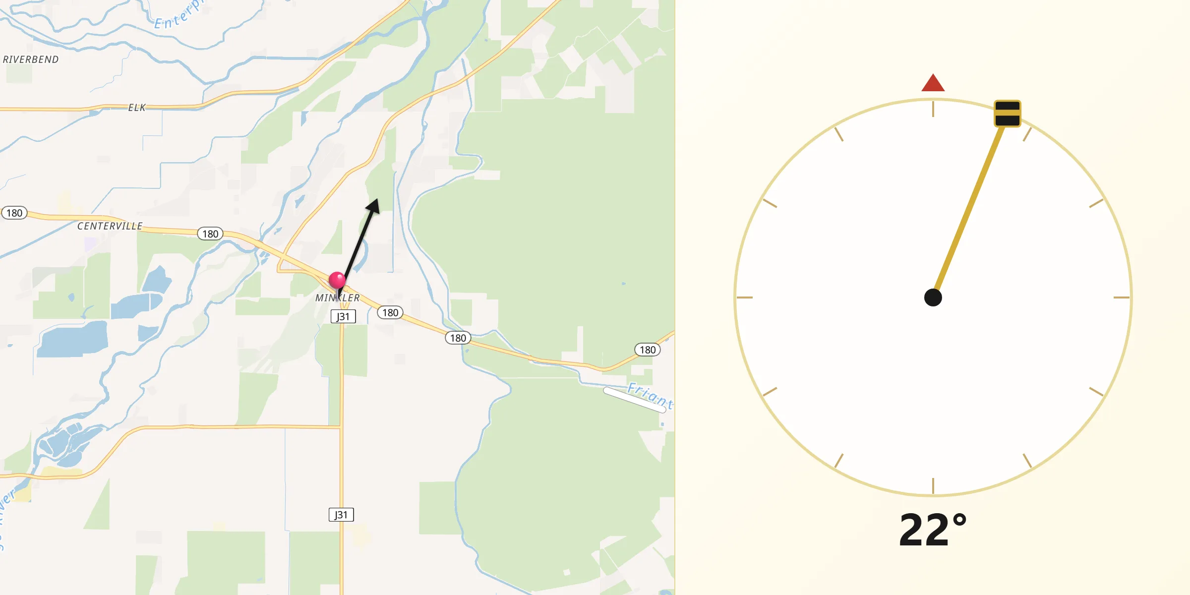Qibla Direction from Minkler