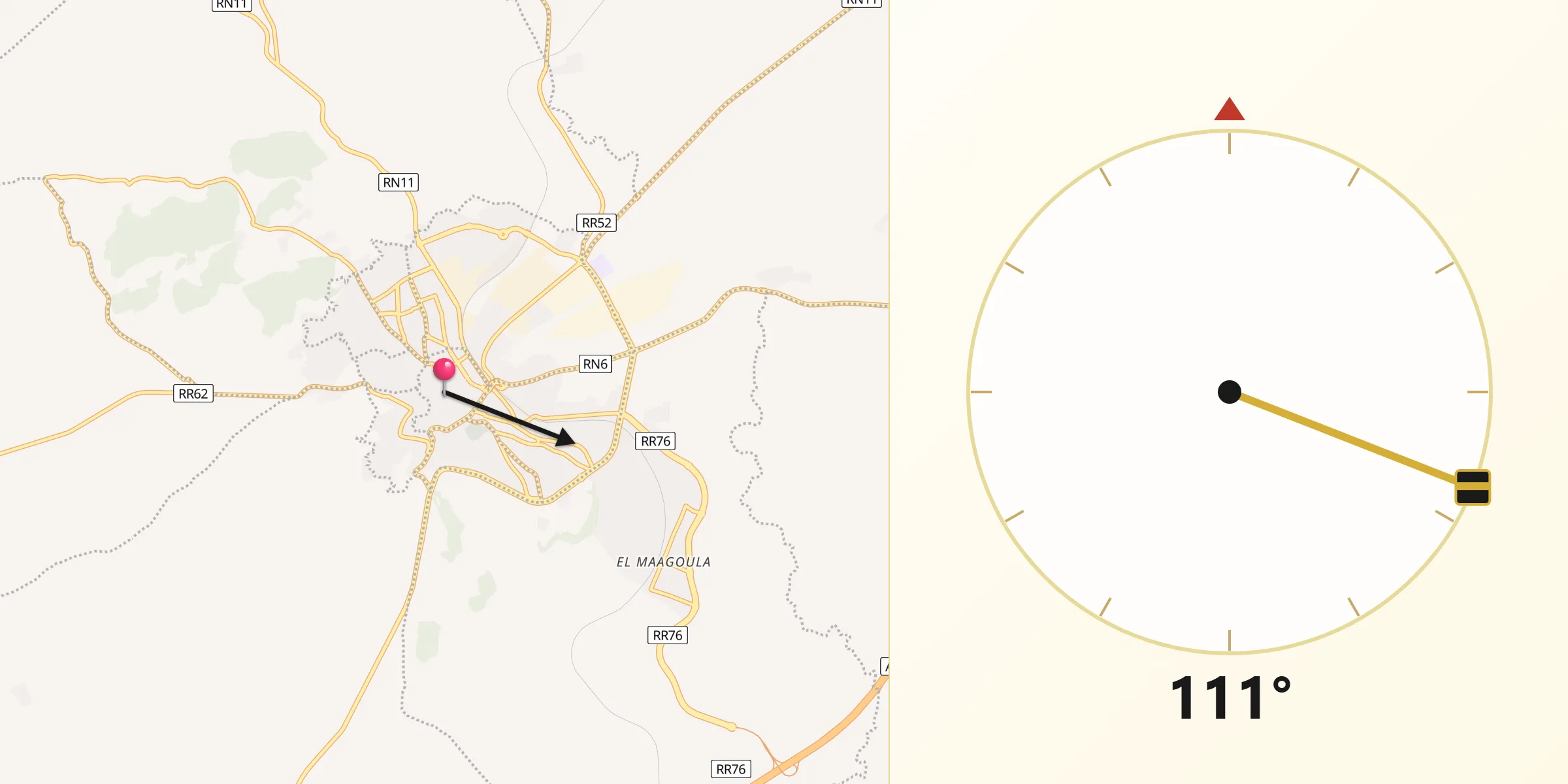 اتجاه القبلة من باجة