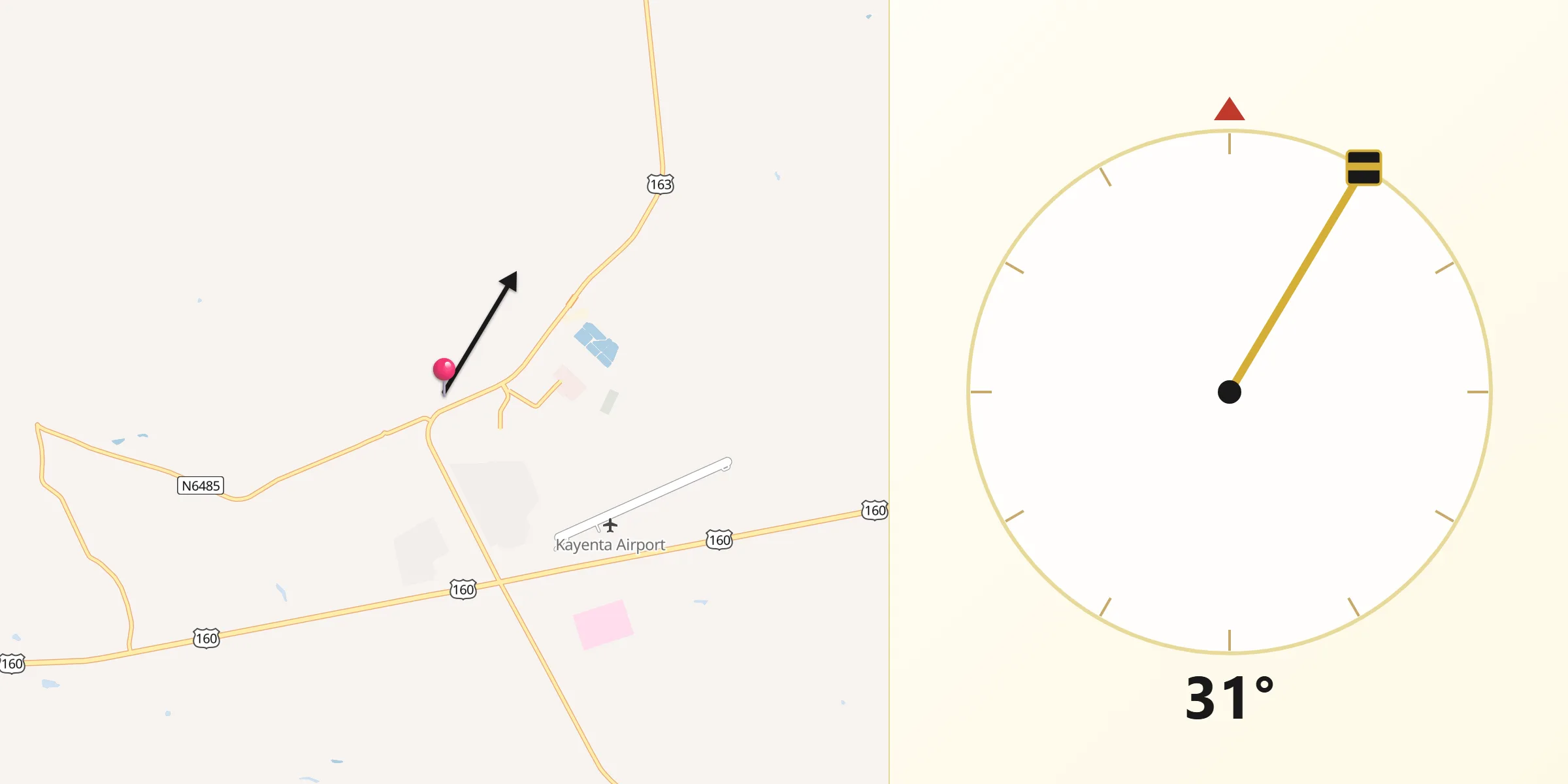 Qibla Direction from Kayenta