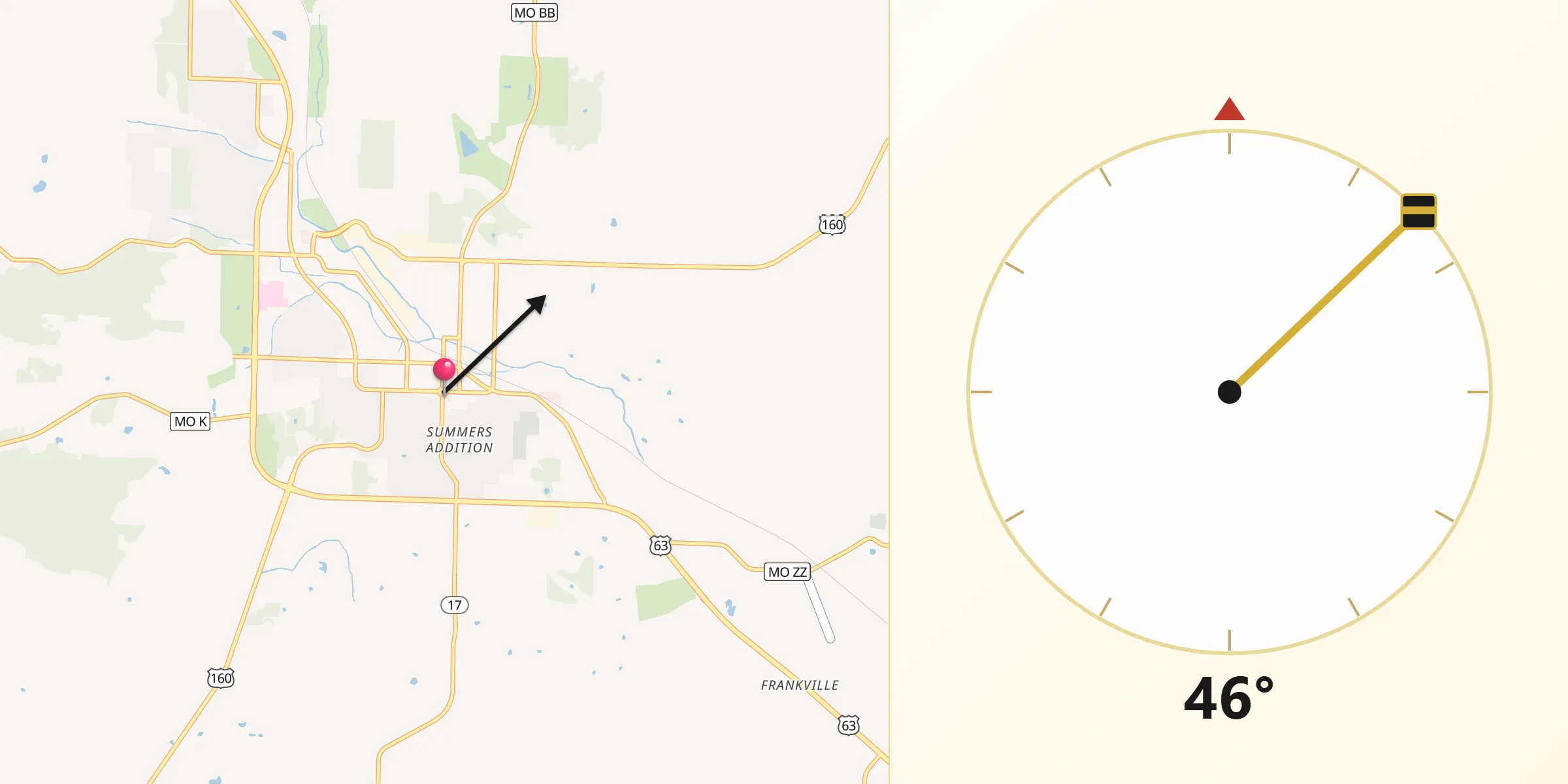 Qibla Direction from West Plains