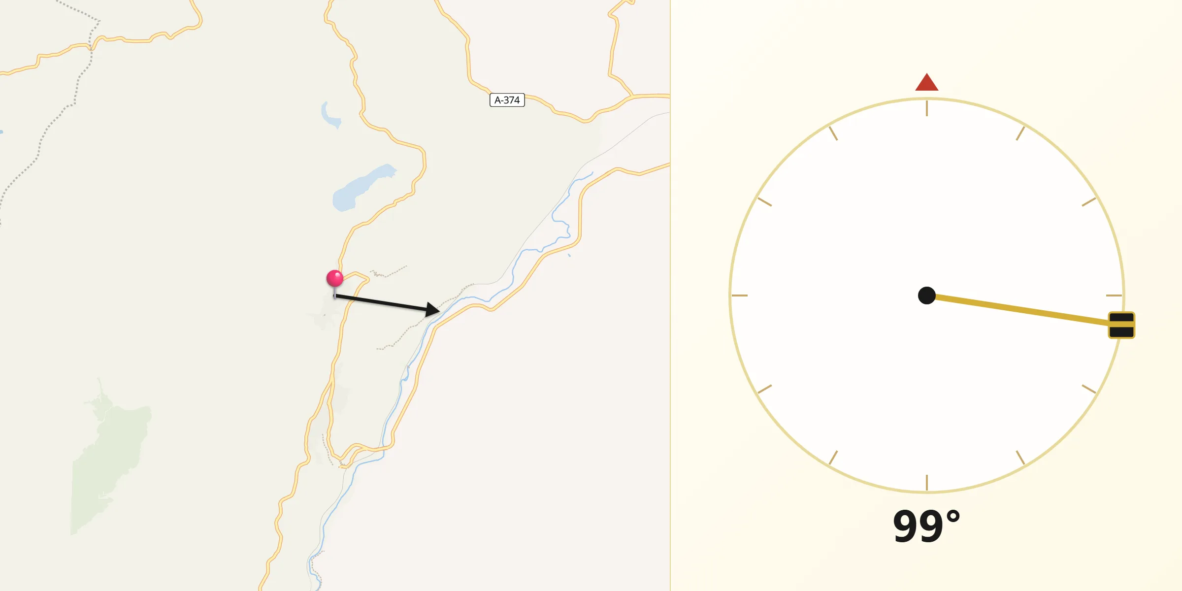 Dirección de la Qibla desde Montejaque