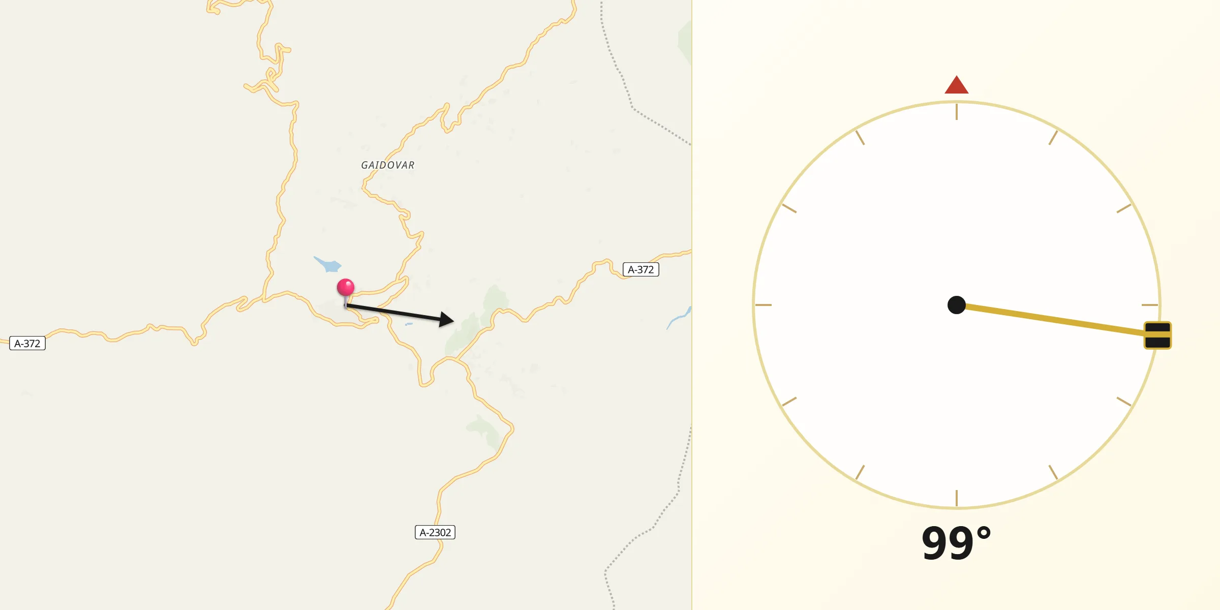 Dirección de la Qibla desde Grazalema