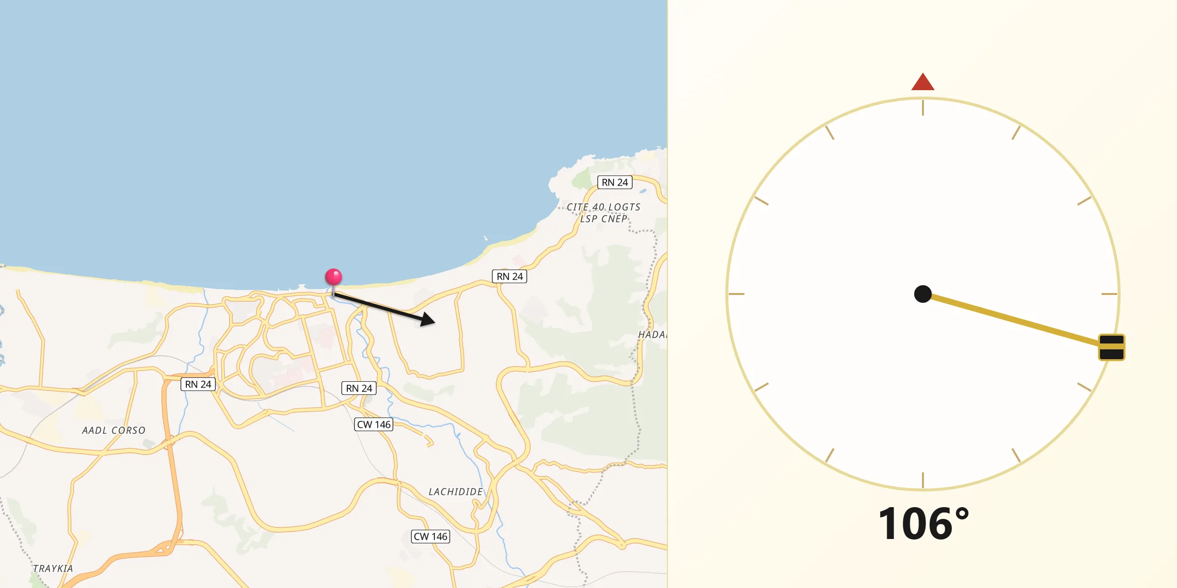 اتجاه القبلة من بومرداس