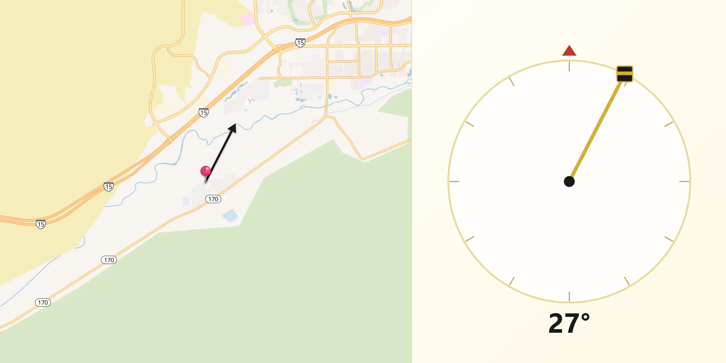 Qibla Direction from Bunkerville