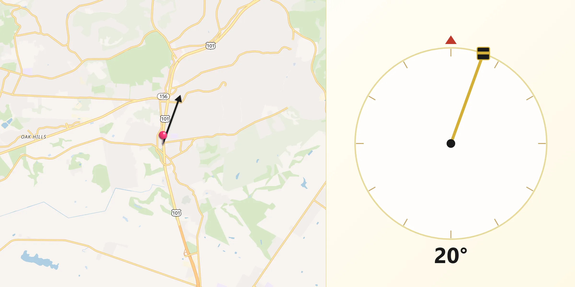 Qibla Direction from Prunedale