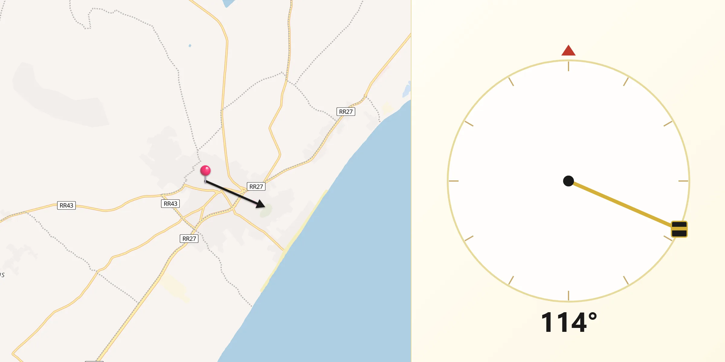 اتجاه القبلة من منزل تميم