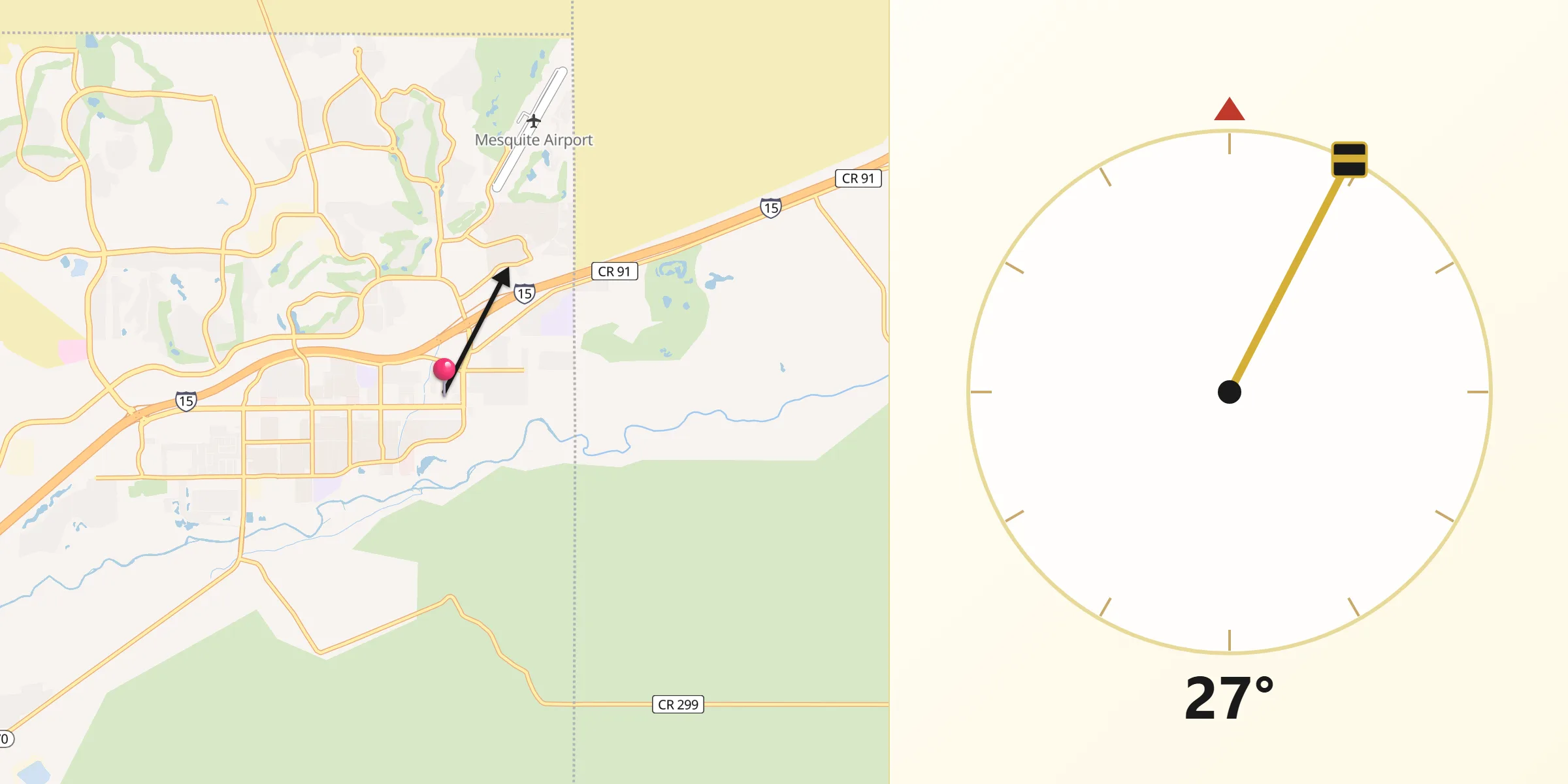 Qibla Direction from Mesquite