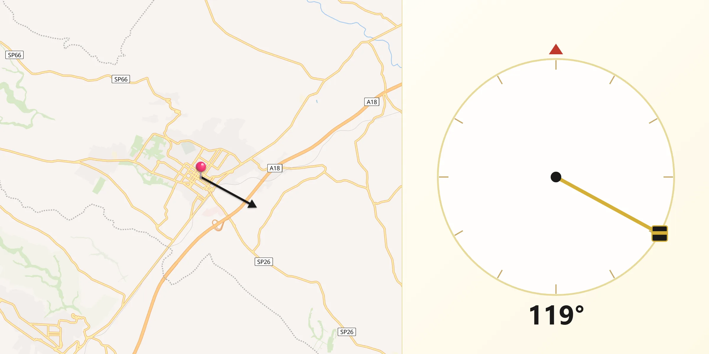 Direzione della Qibla da Rosolini