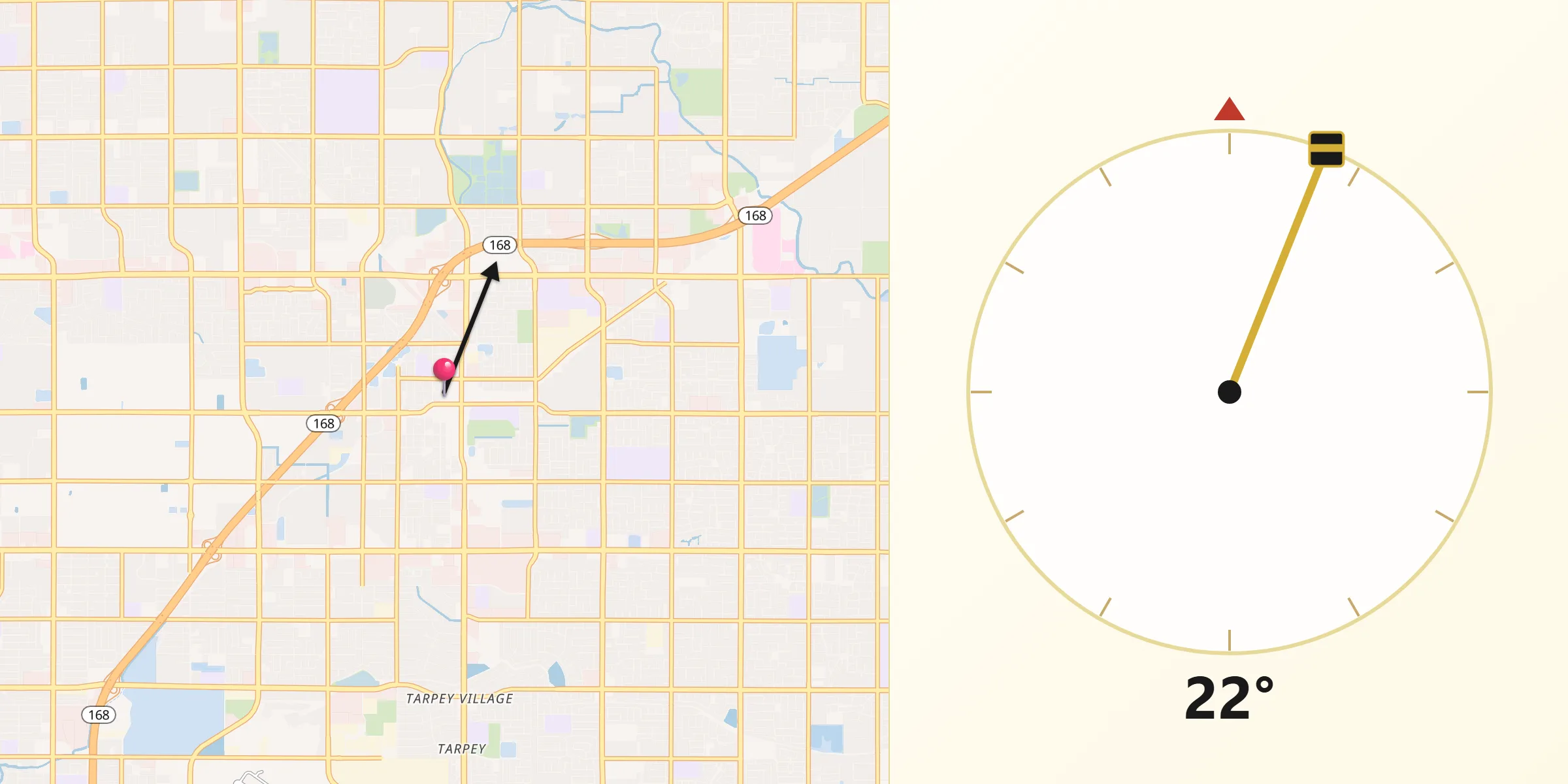 Dirección de la Qibla desde Clovis