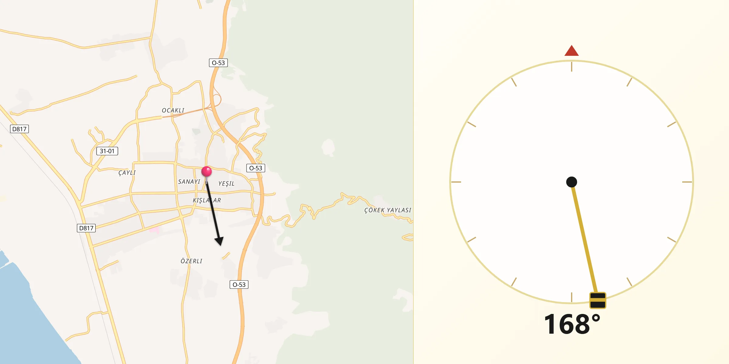 Dörtyol şehrinden Kıble Yönü