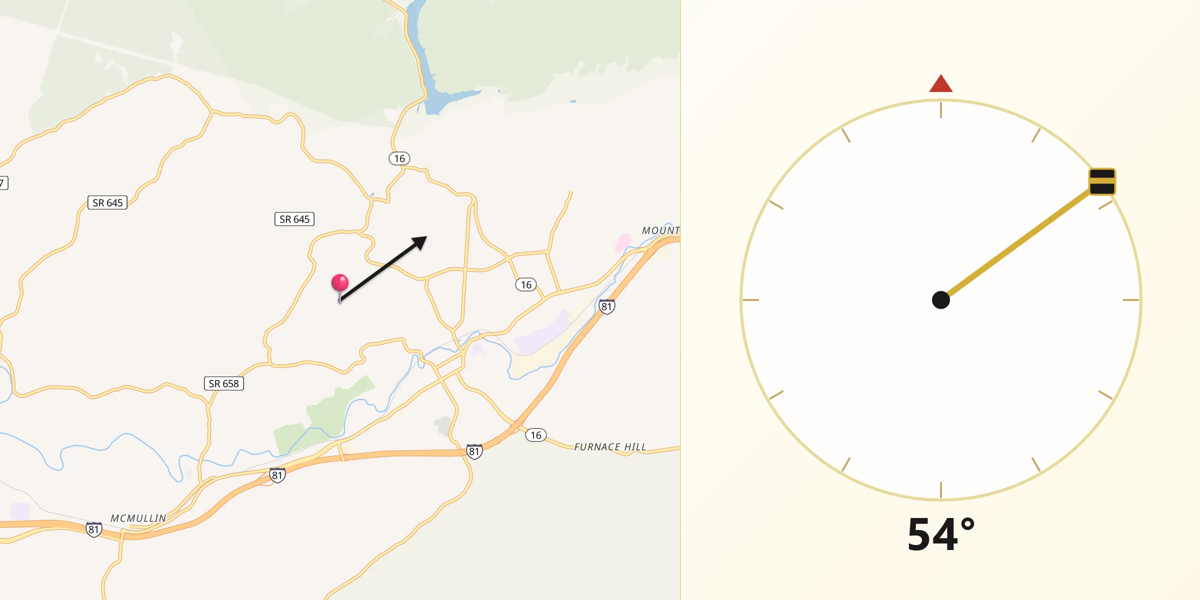 Qibla Direction from Smyth
